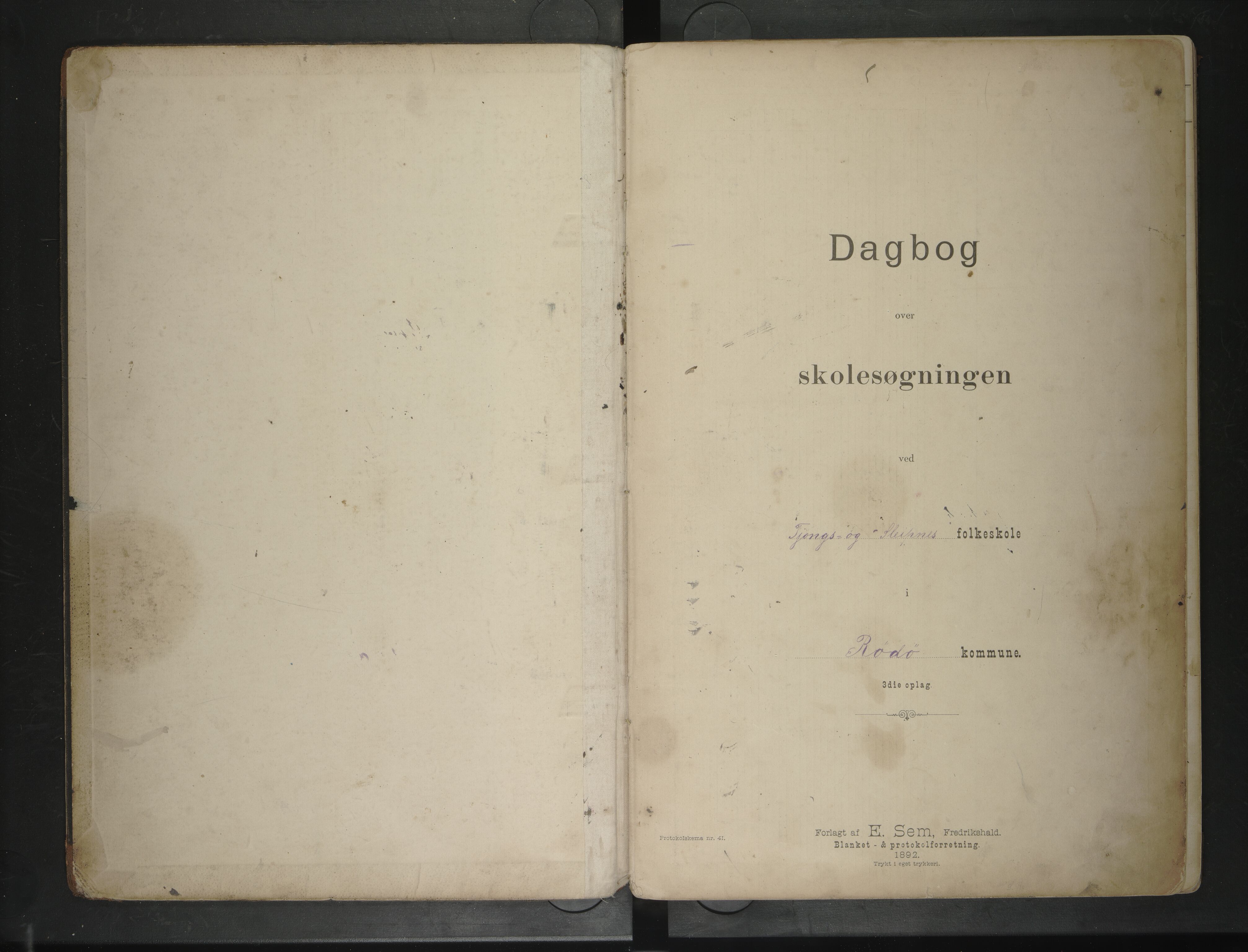 Rødøy kommune. Ymse skolekretser , AIN/K-18360.510.04/F/Fa/L0010: Skoledagbok: Sleipnes/Tjongs(Fjord), 1897-1914