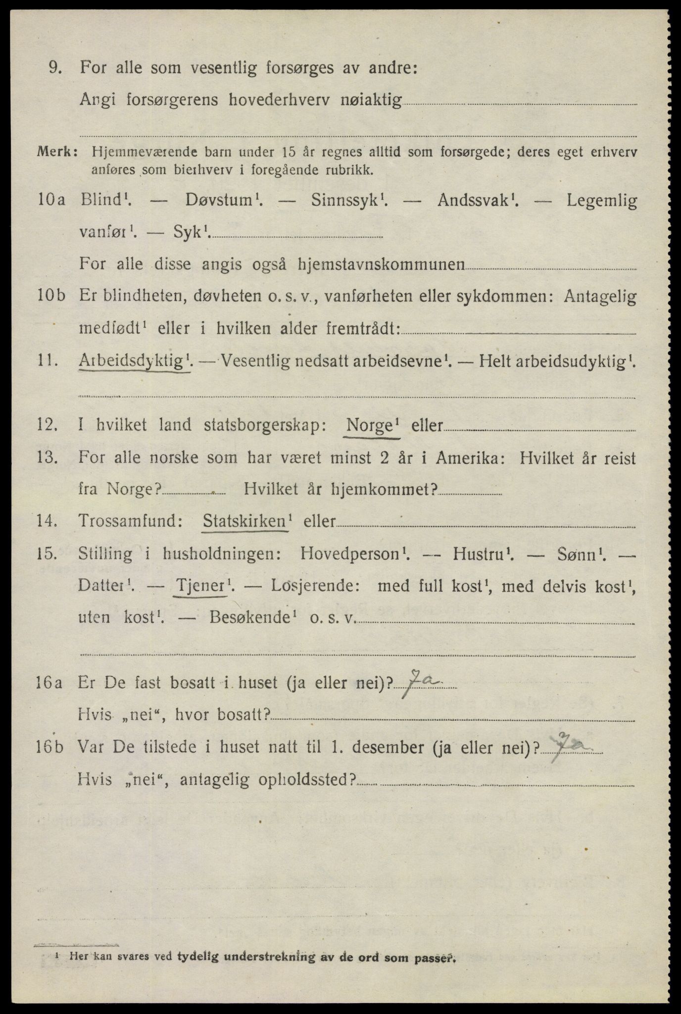 SAO, 1920 census for Spydeberg, 1920, p. 6920