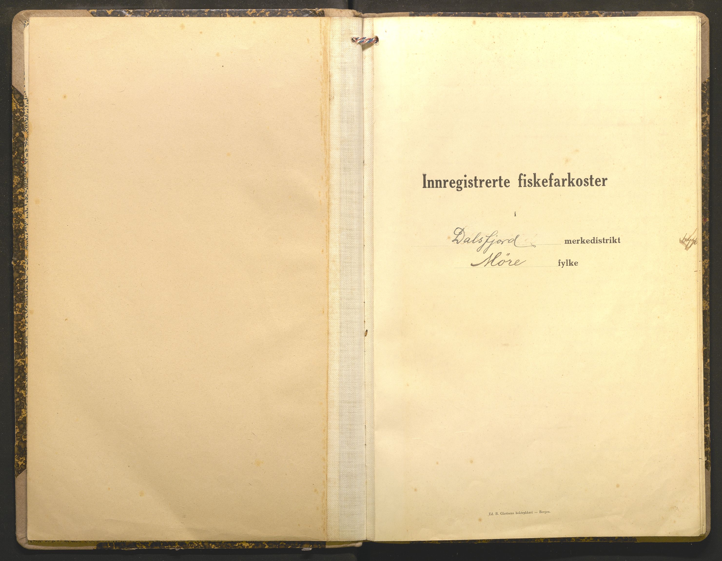 Fiskeridirektoratet - 1 Adm. ledelse - 13 Båtkontoret, AV/SAB-A-2003/I/Ia/Iaf/L0025: 135.0609/1 Merkeprotokoll - Dalsfjord, 1924-1944