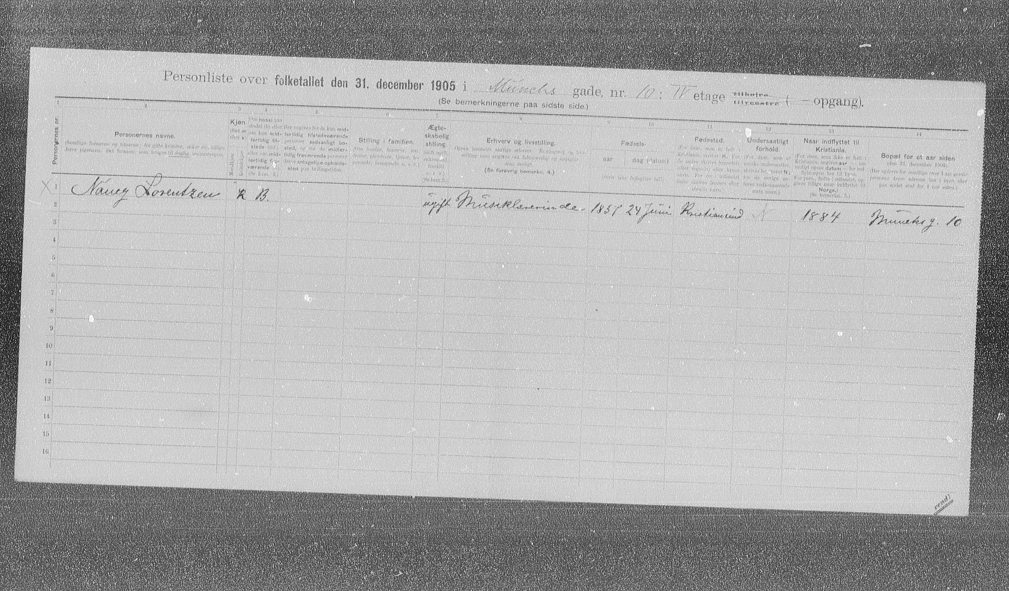 OBA, Municipal Census 1905 for Kristiania, 1905, p. 35022