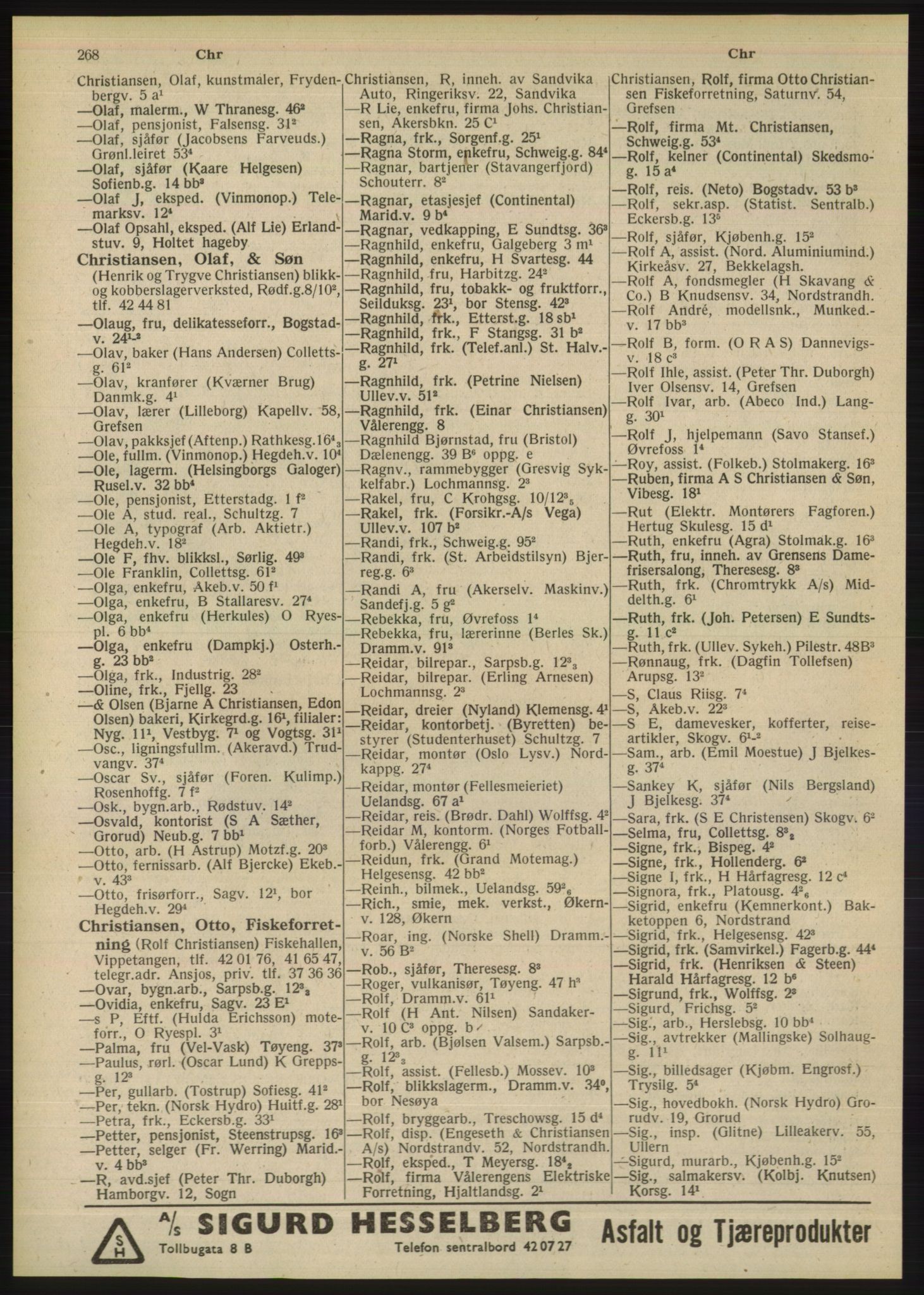 Kristiania/Oslo adressebok, PUBL/-, 1948, p. 268