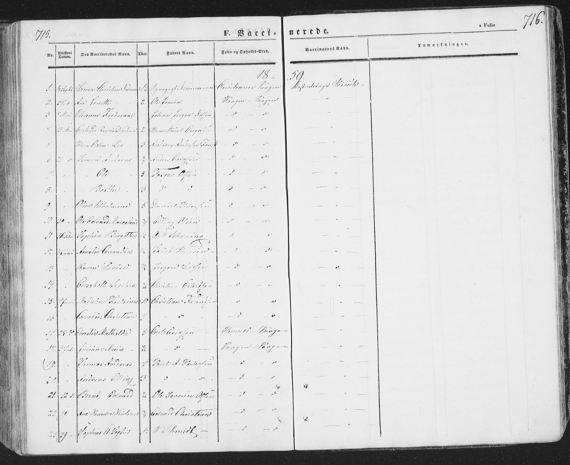 Ministerialprotokoller, klokkerbøker og fødselsregistre - Nordland, SAT/A-1459/874/L1072: Parish register (copy) no. 874C01, 1843-1859, p. 715-716