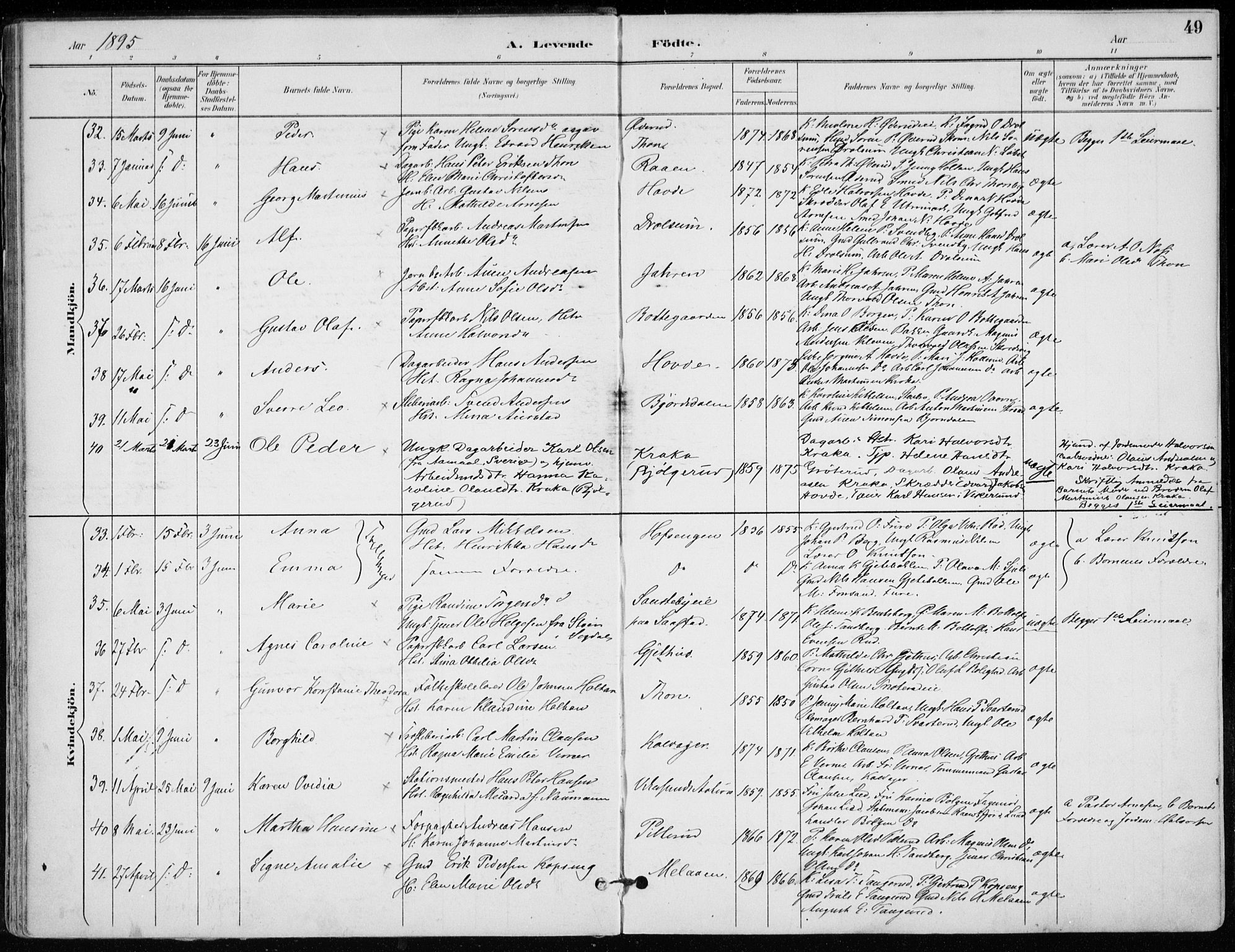 Modum kirkebøker, AV/SAKO-A-234/F/Fa/L0012: Parish register (official) no. 12, 1890-1898, p. 49