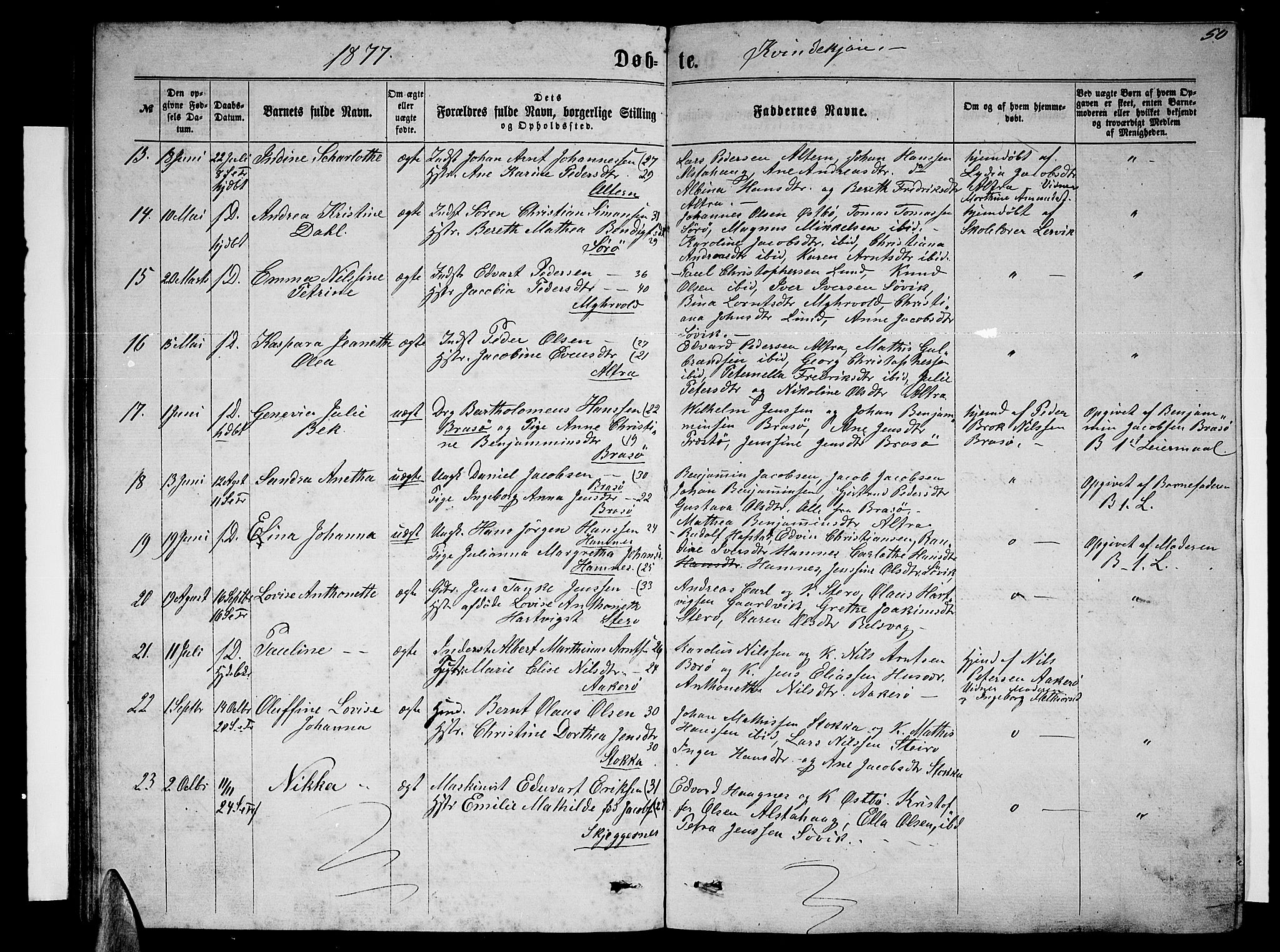 Ministerialprotokoller, klokkerbøker og fødselsregistre - Nordland, SAT/A-1459/830/L0461: Parish register (copy) no. 830C03, 1866-1881, p. 50