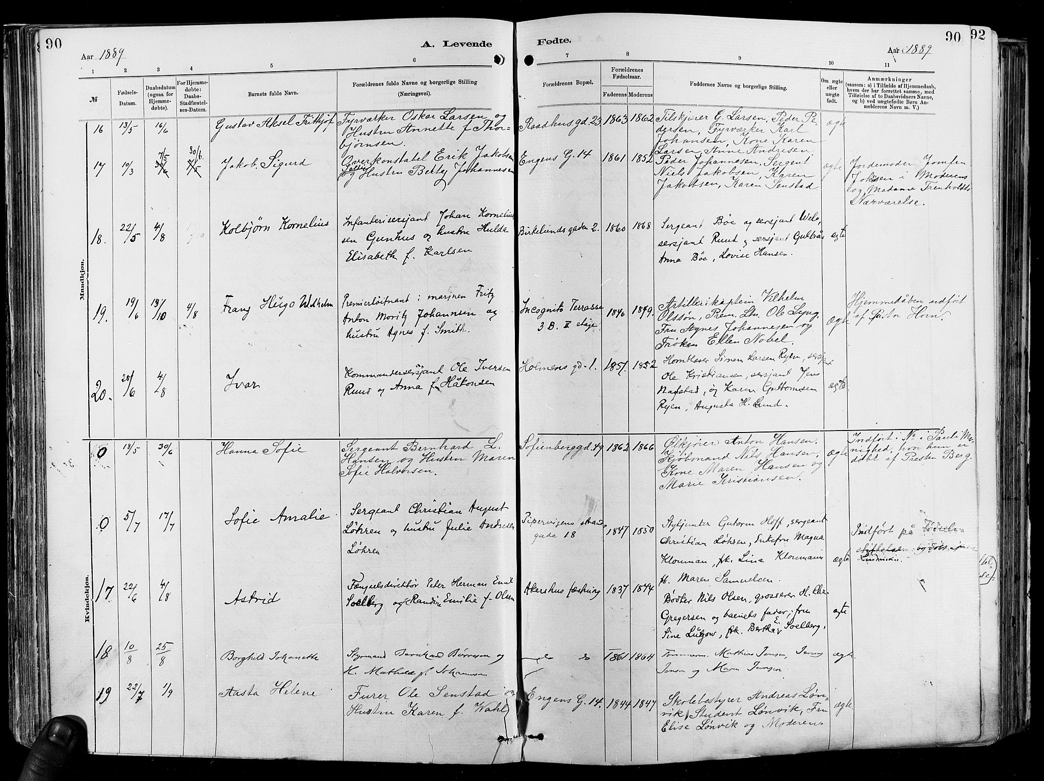 Garnisonsmenigheten Kirkebøker, AV/SAO-A-10846/F/Fa/L0012: Parish register (official) no. 12, 1880-1893, p. 90