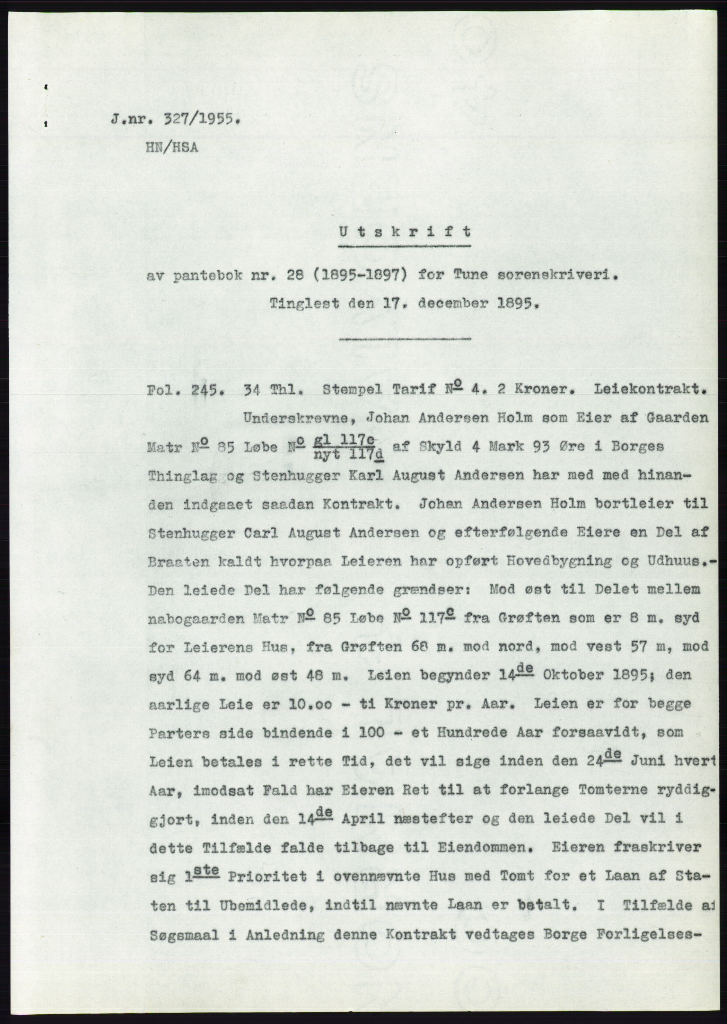 Statsarkivet i Oslo, SAO/A-10621/Z/Zd/L0002: Avskrifter, j.nr 5-691/1955, 1955, p. 270