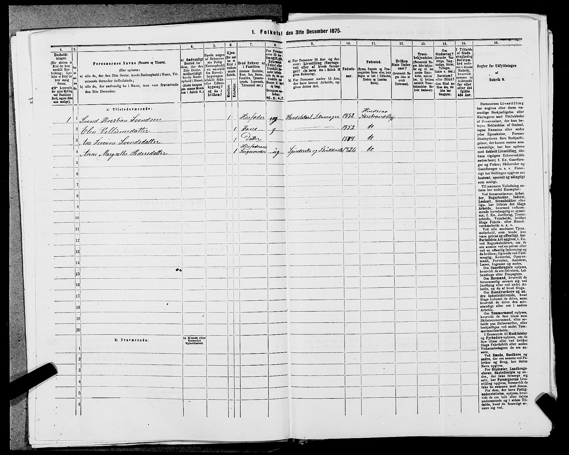 SAST, 1875 census for 1139P Nedstrand, 1875, p. 614