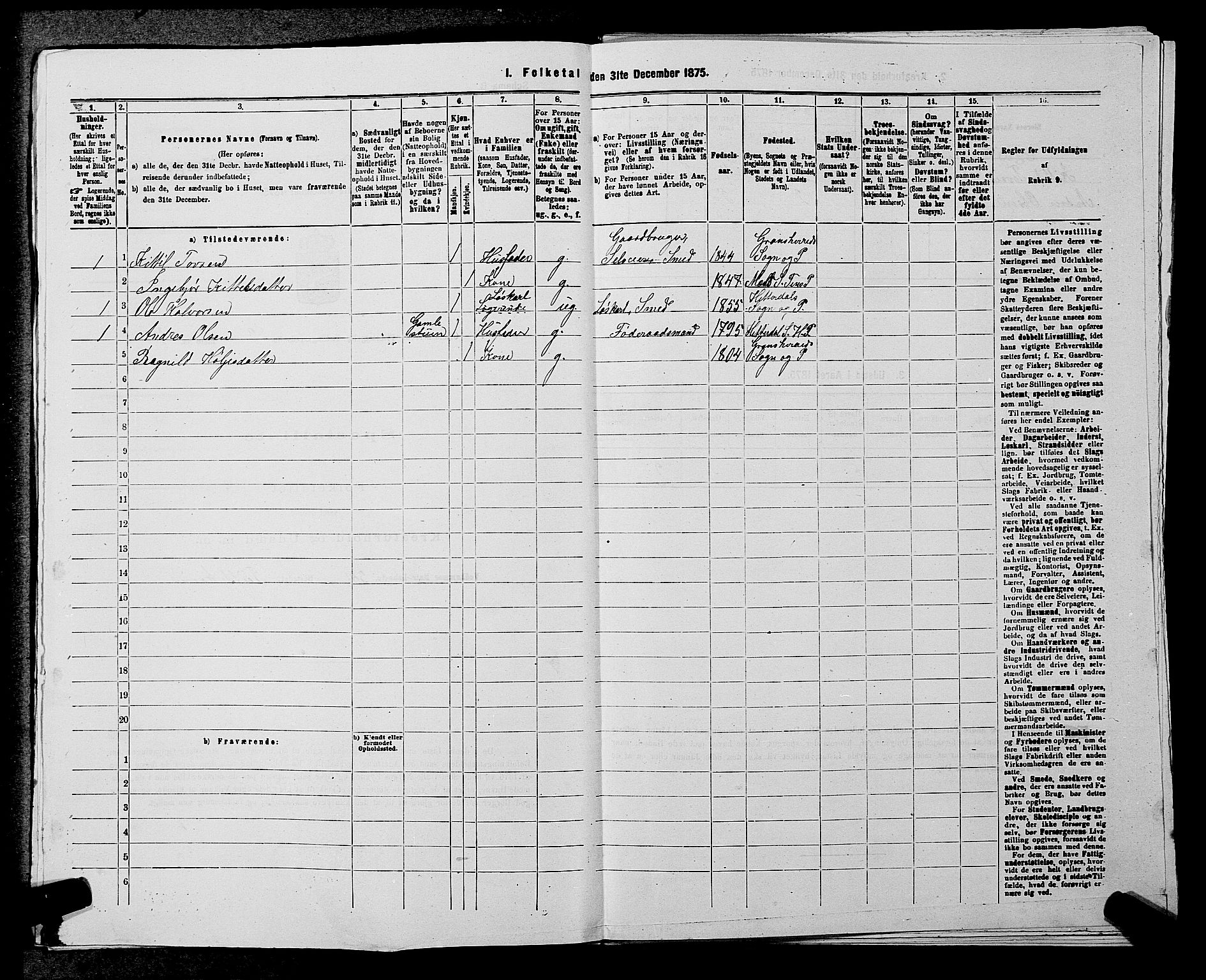 SAKO, 1875 census for 0824P Gransherad, 1875, p. 373