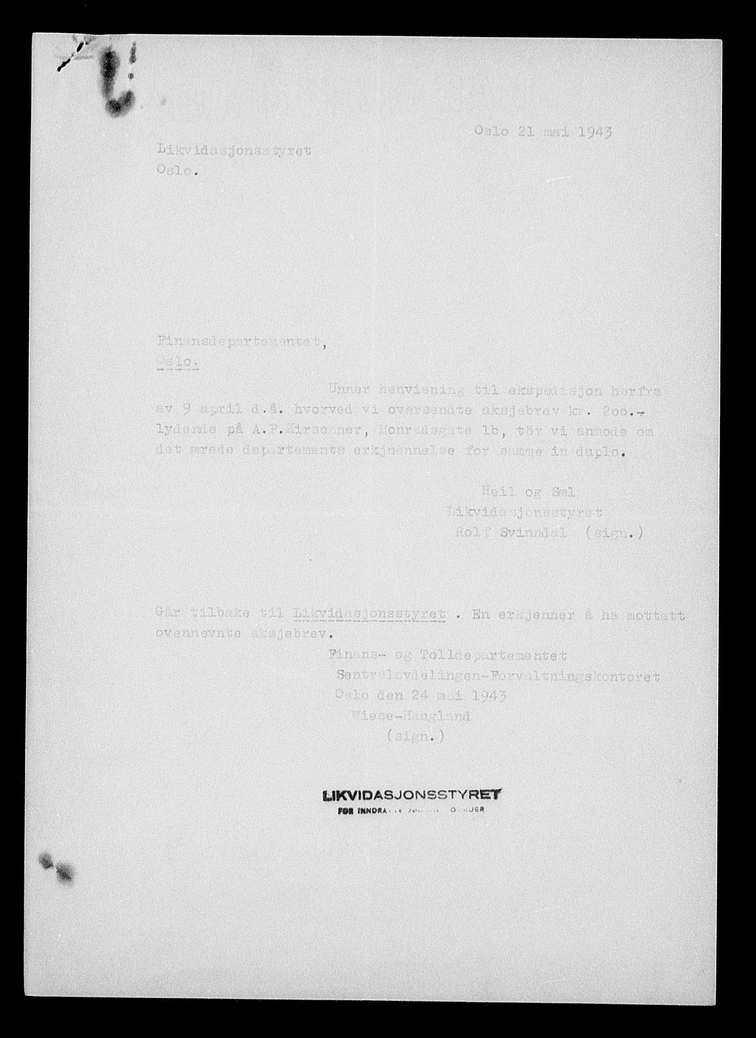 Justisdepartementet, Tilbakeføringskontoret for inndratte formuer, AV/RA-S-1564/H/Hc/Hcc/L0951: --, 1945-1947, p. 351