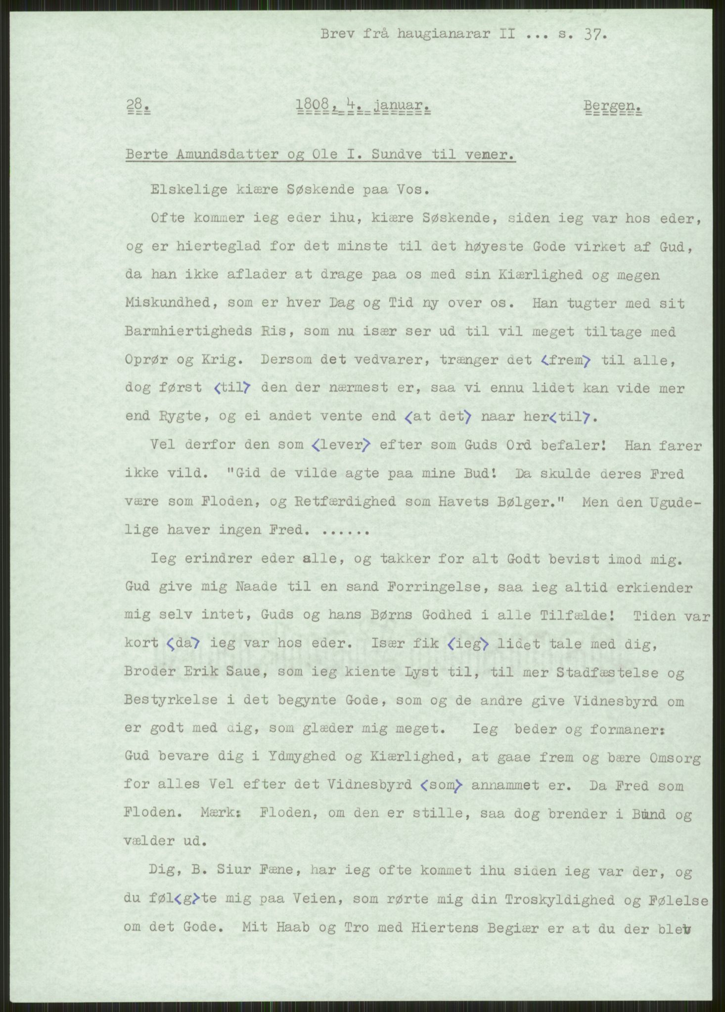 Samlinger til kildeutgivelse, Haugianerbrev, AV/RA-EA-6834/F/L0002: Haugianerbrev II: 1805-1821, 1805-1821, p. 37