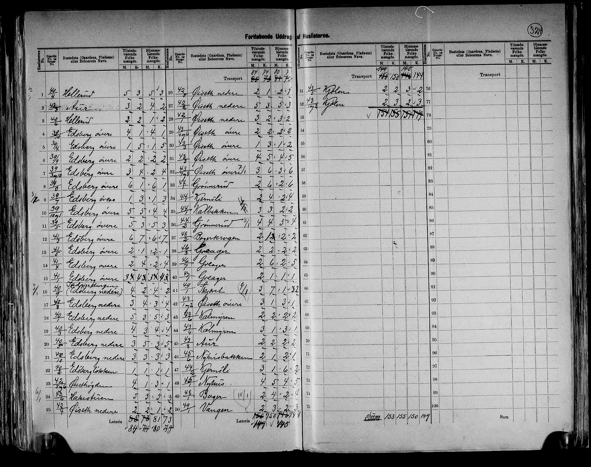 RA, 1891 census for 0421 Vinger, 1891, p. 7