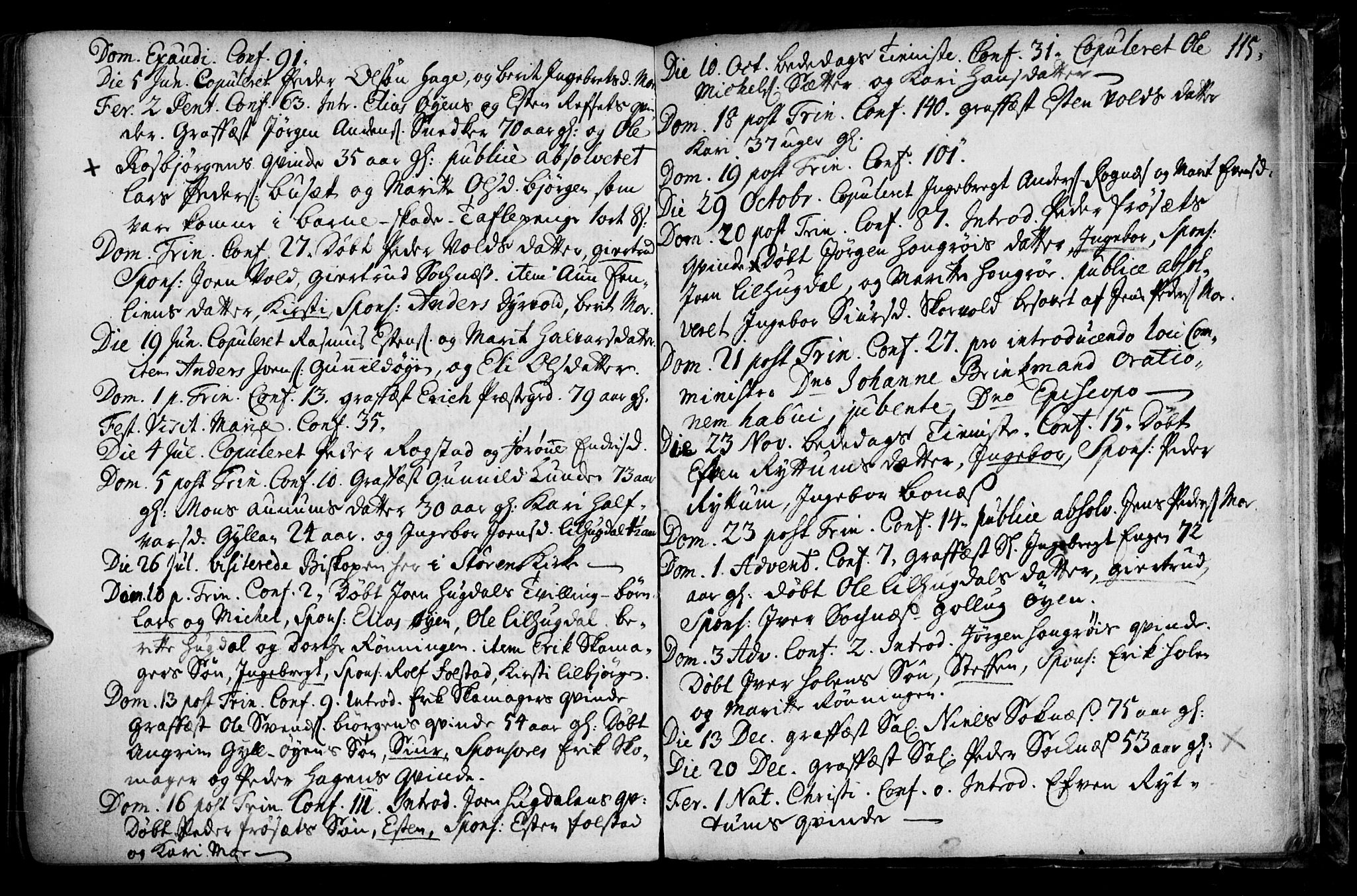 Ministerialprotokoller, klokkerbøker og fødselsregistre - Sør-Trøndelag, AV/SAT-A-1456/687/L0990: Parish register (official) no. 687A01, 1690-1746, p. 115