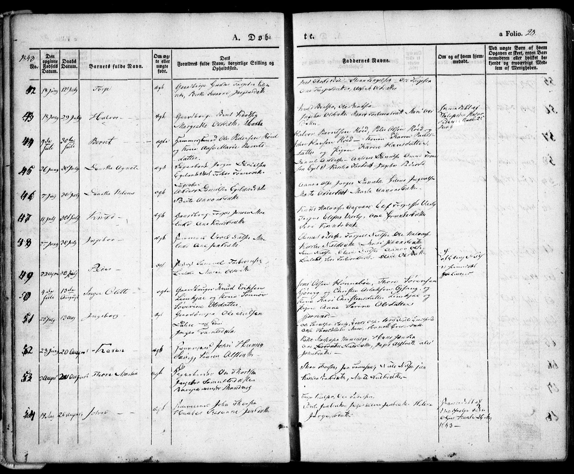 Søndeled sokneprestkontor, AV/SAK-1111-0038/F/Fa/L0002: Parish register (official) no. A 2, 1839-1860, p. 28