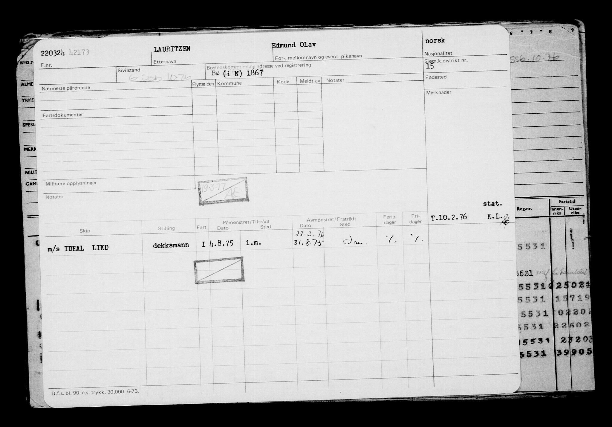 Direktoratet for sjømenn, AV/RA-S-3545/G/Gb/L0229: Hovedkort, 1924, p. 199