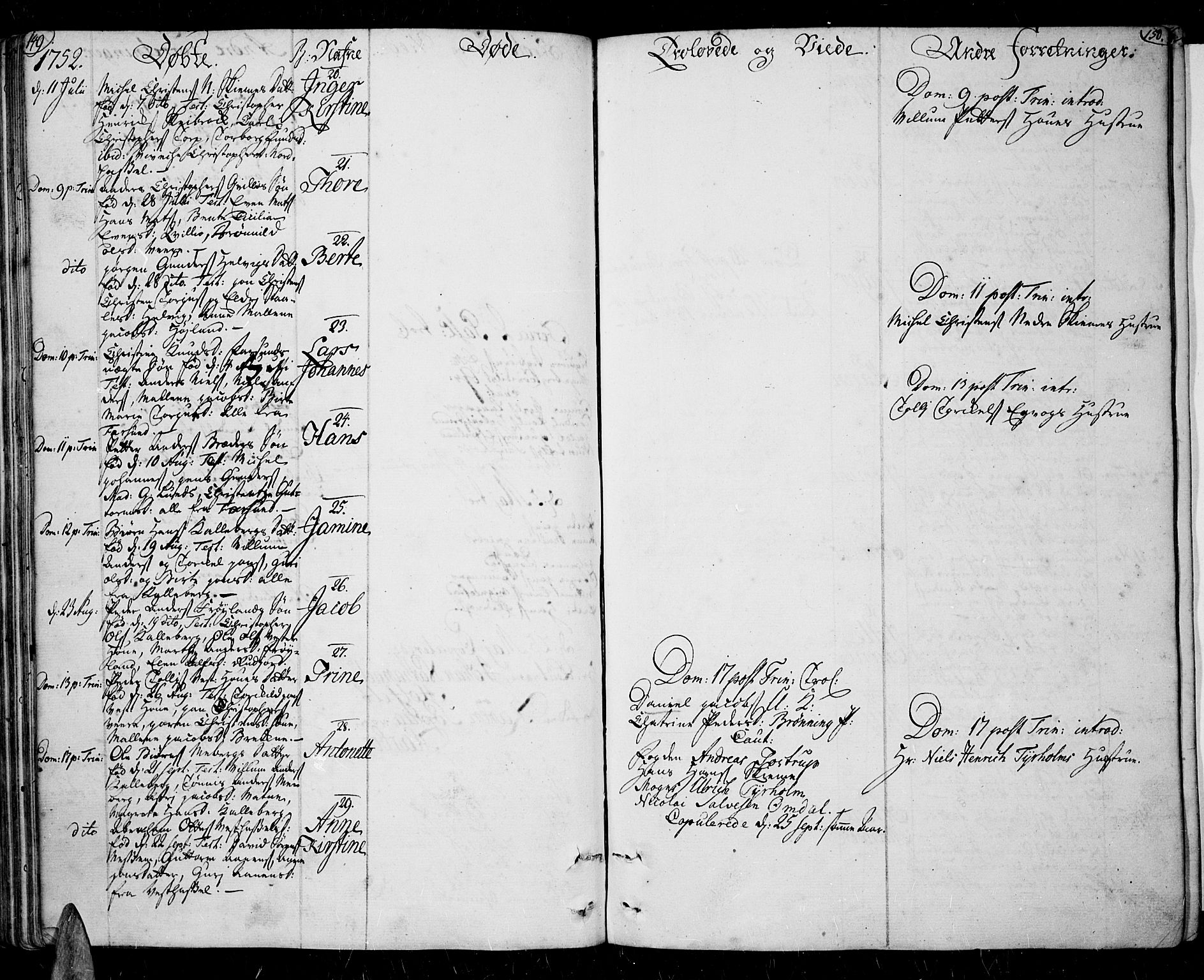 Lista sokneprestkontor, AV/SAK-1111-0027/F/Fa/L0003: Parish register (official) no. A 3 /1, 1743-1767, p. 149-150