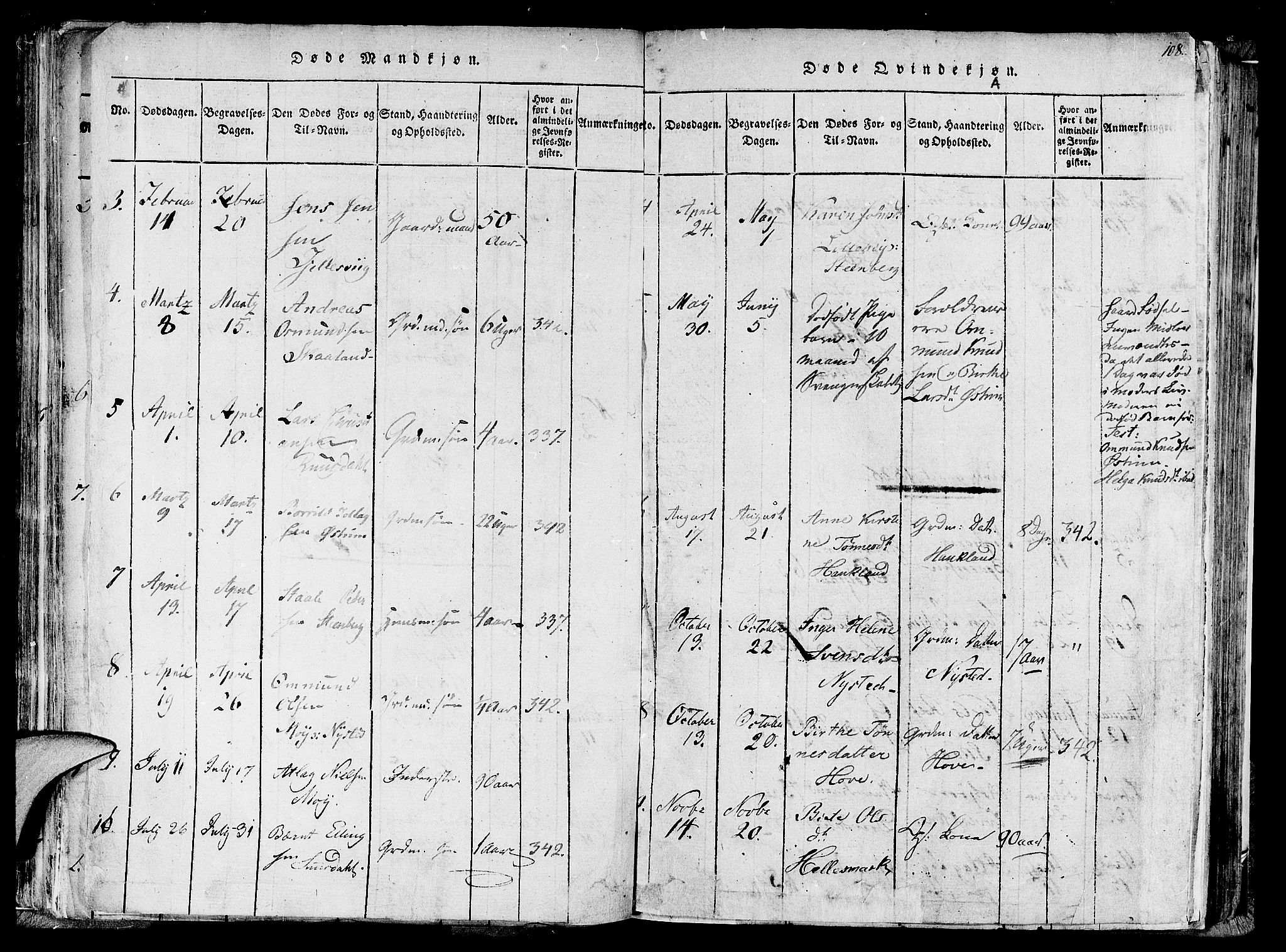 Lund sokneprestkontor, AV/SAST-A-101809/S06/L0005: Parish register (official) no. A 5, 1815-1833, p. 108