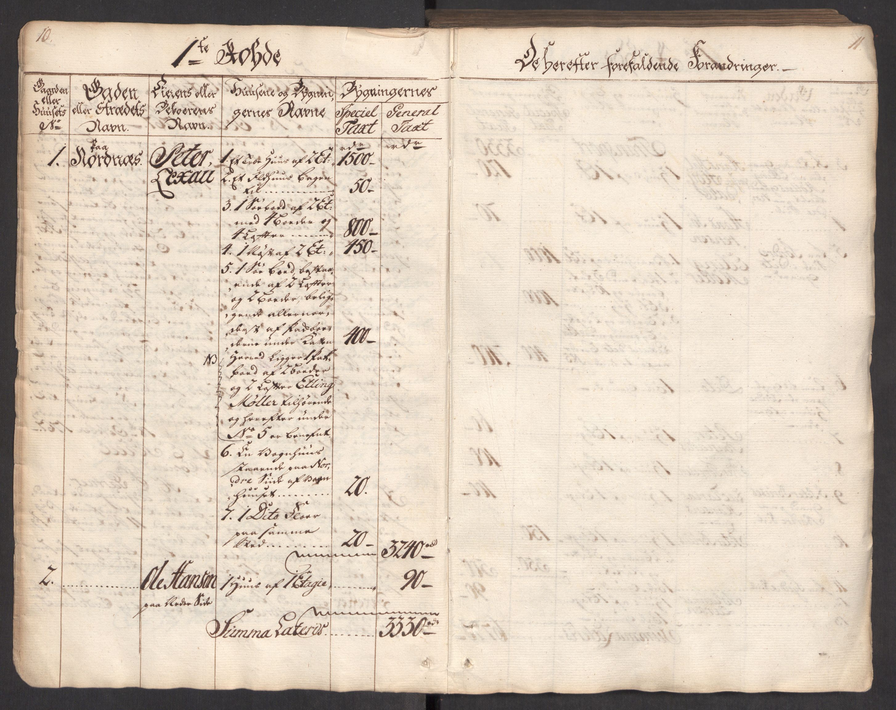 Kommersekollegiet, Brannforsikringskontoret 1767-1814, RA/EA-5458/F/Fa/L0004/0002: Bergen / Branntakstprotokoll, 1767, p. 10-11