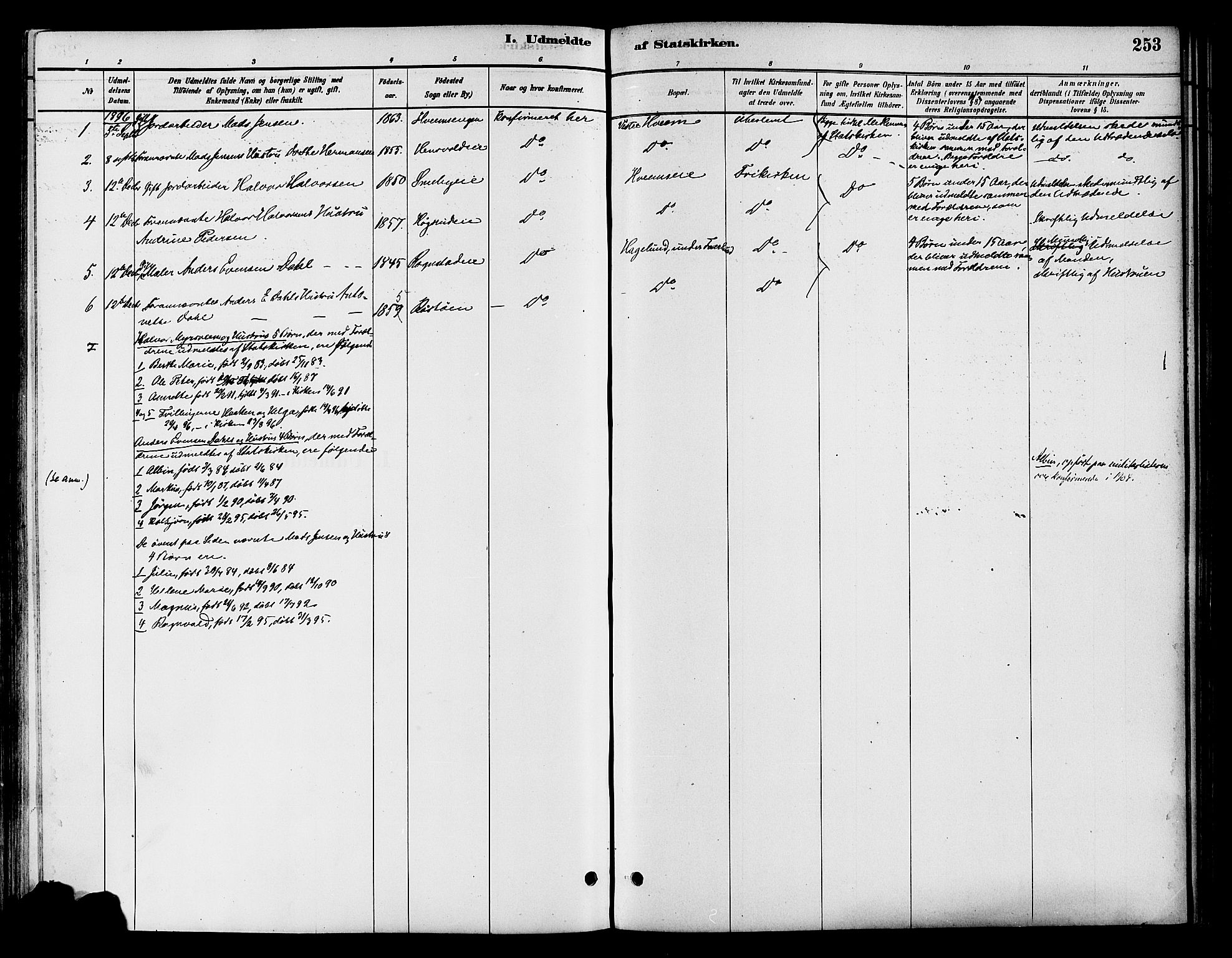 Østre Toten prestekontor, AV/SAH-PREST-104/H/Ha/Haa/L0007: Parish register (official) no. 7, 1881-1896, p. 253