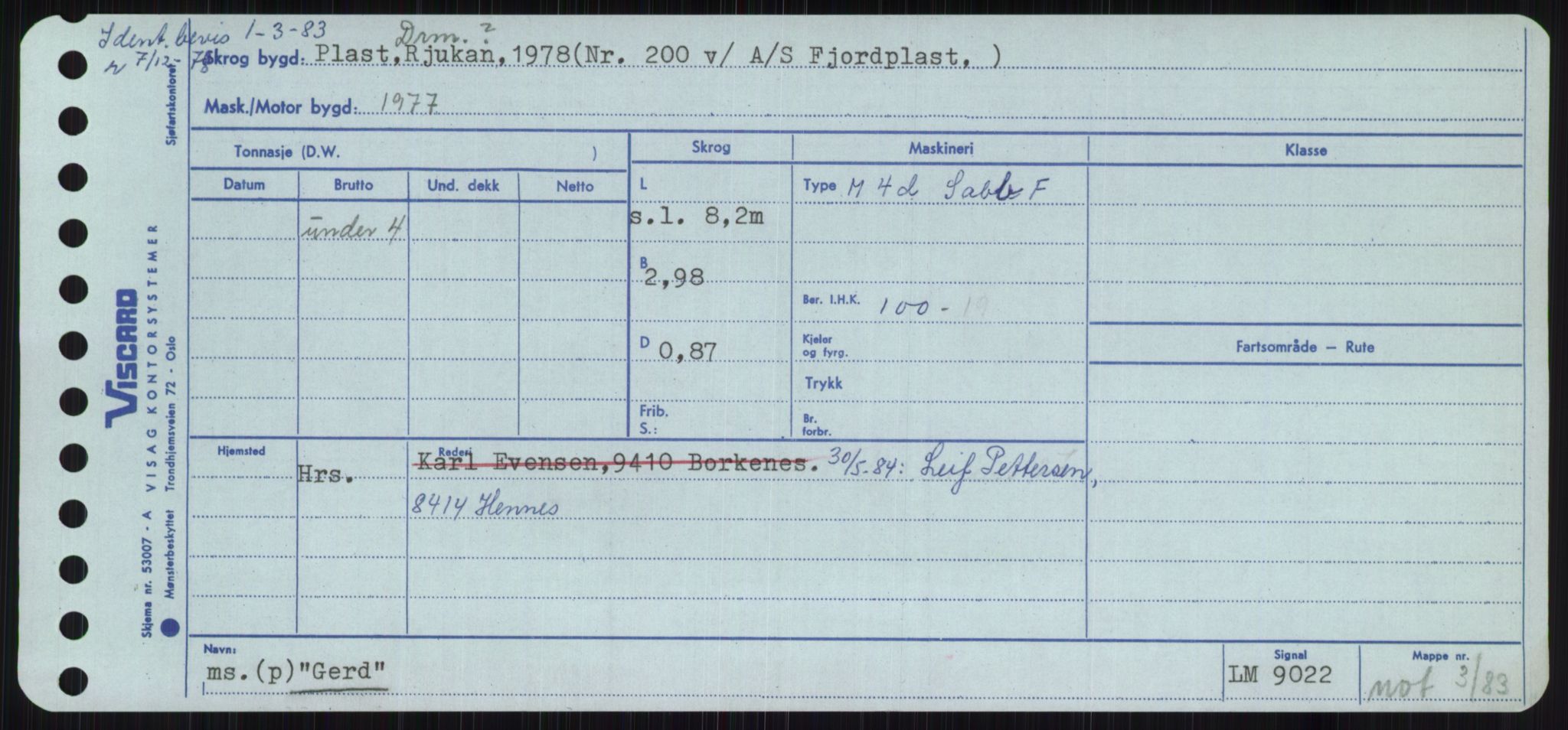 Sjøfartsdirektoratet med forløpere, Skipsmålingen, AV/RA-S-1627/H/Ha/L0002/0002: Fartøy, Eik-Hill / Fartøy, G-Hill, p. 95