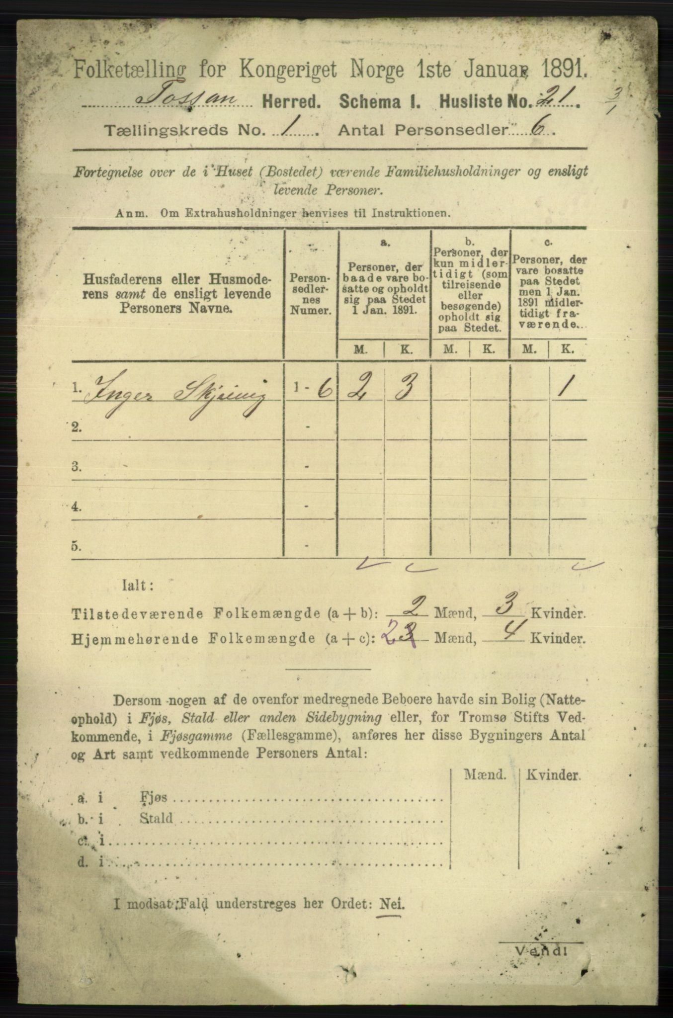 RA, 1891 census for 1129 Forsand, 1891, p. 56