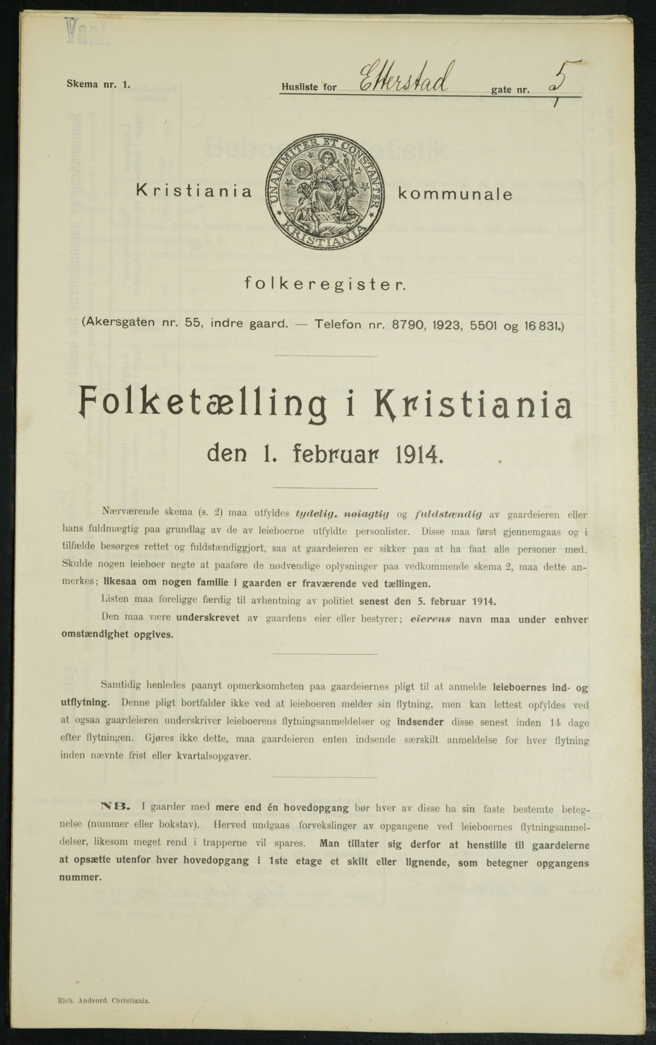 OBA, Municipal Census 1914 for Kristiania, 1914, p. 22524