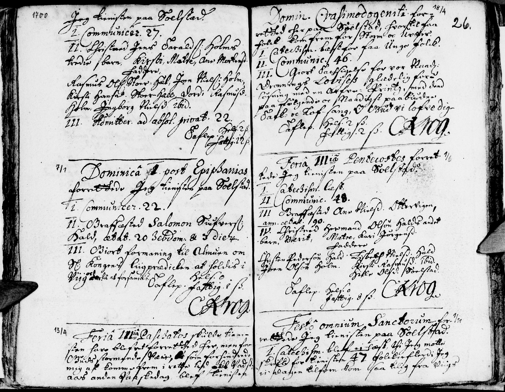 Ministerialprotokoller, klokkerbøker og fødselsregistre - Nordland, SAT/A-1459/811/L0164: Parish register (official) no. 811A01, 1677-1762, p. 26