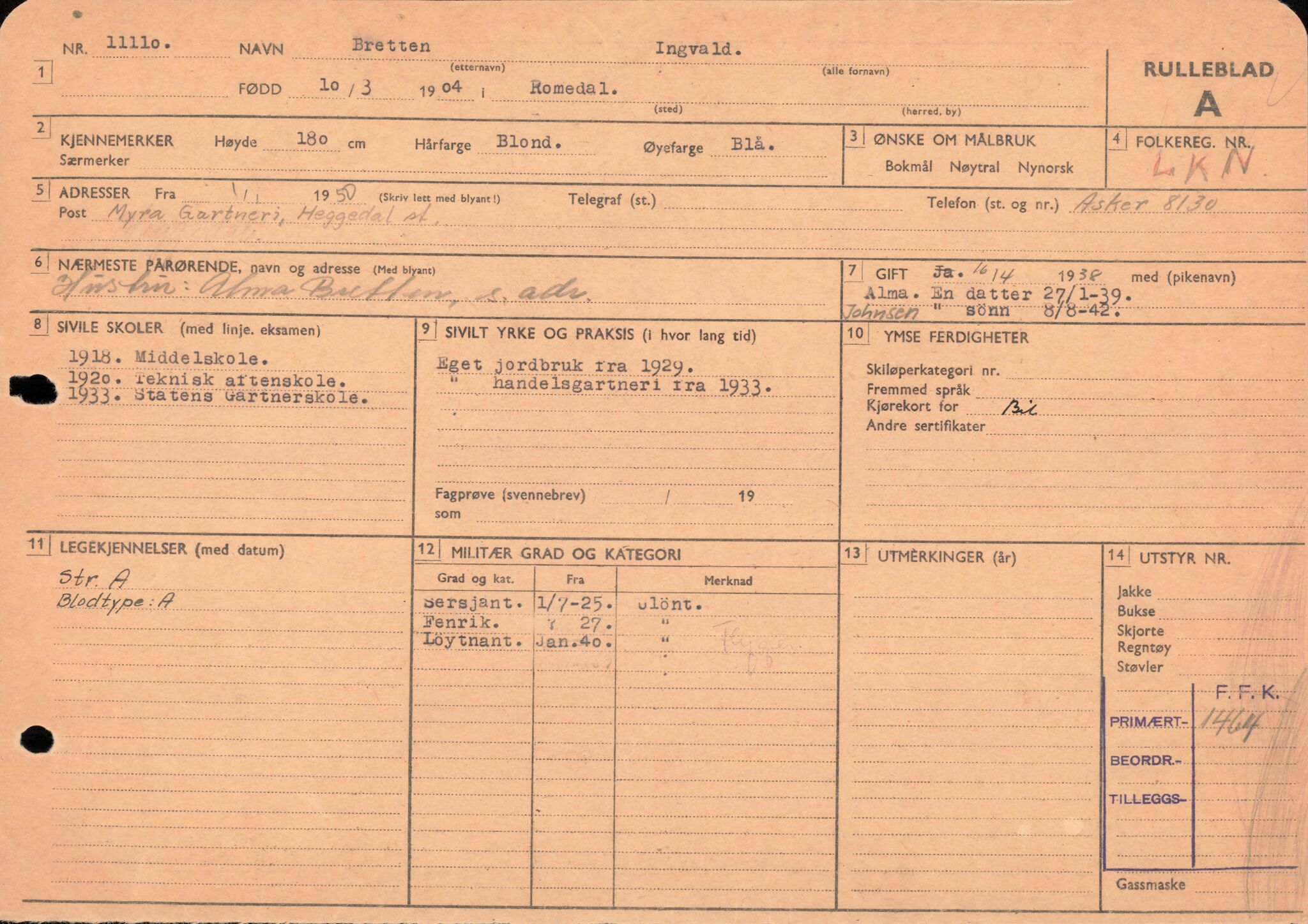 Forsvaret, Forsvarets overkommando/Luftforsvarsstaben, AV/RA-RAFA-4079/P/Pa/L0011: Personellpapirer, 1904, p. 86