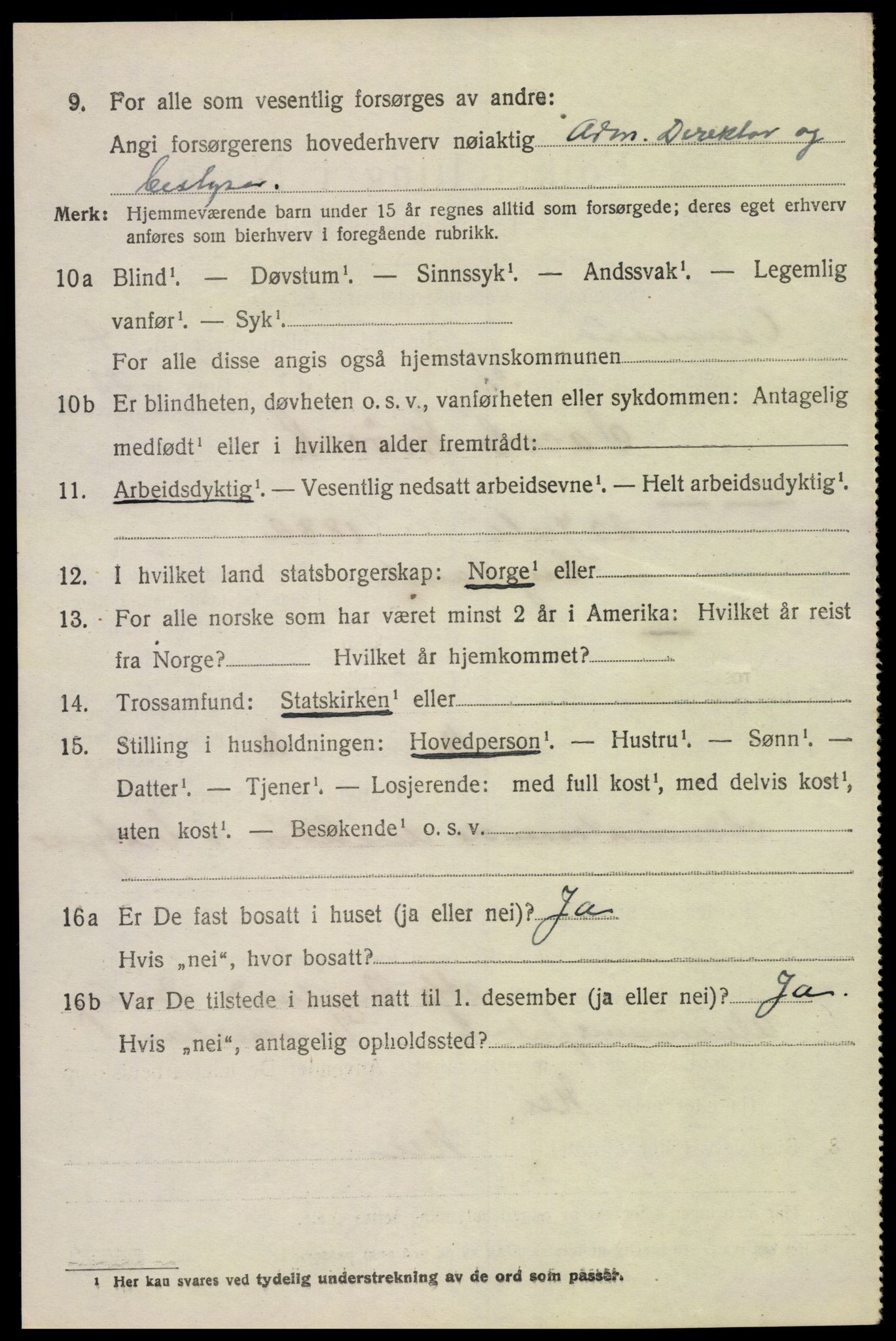 SAK, 1920 census for Vennesla, 1920, p. 3225