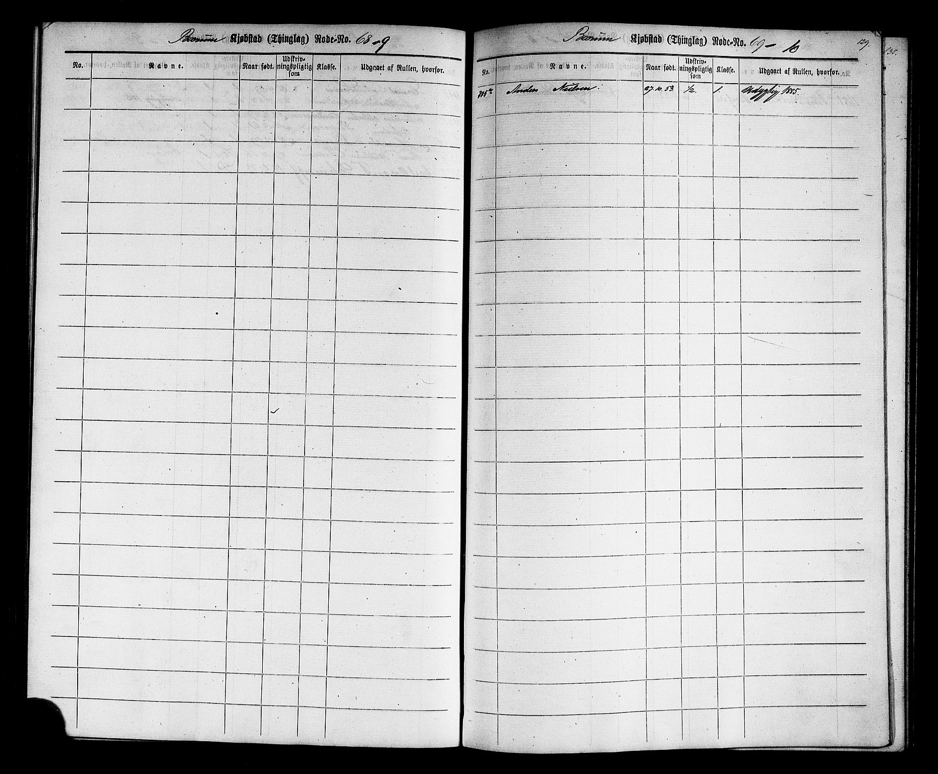 Oslo mønstringskontor, AV/SAO-A-10569g/F/Fc/Fcc/L0001: Utskrivningsregisterrulle, 1860-1890, p. 132