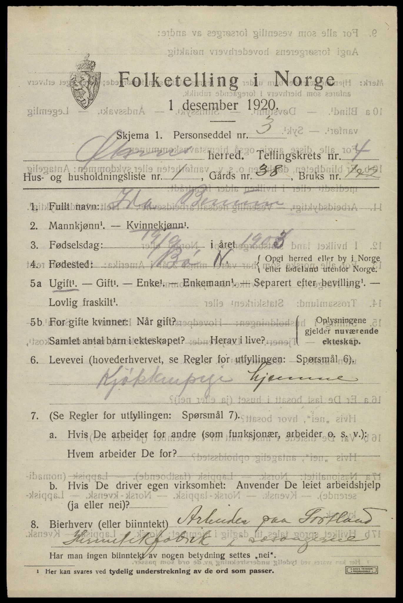 SAT, 1920 census for Øksnes, 1920, p. 2852