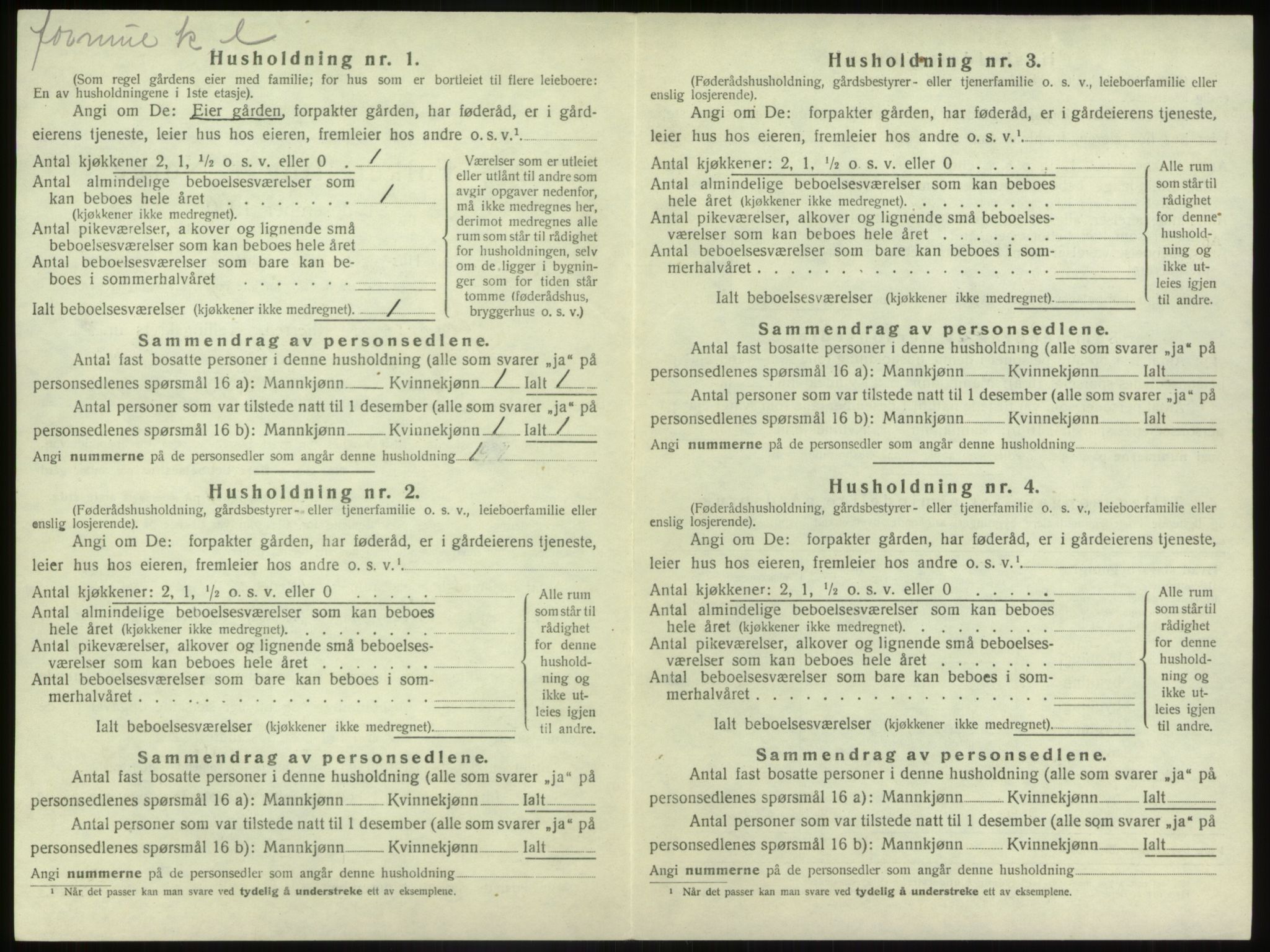 SAB, 1920 census for Jølster, 1920, p. 496