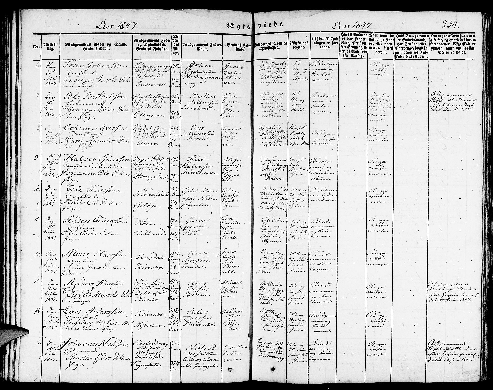 Gulen sokneprestembete, SAB/A-80201/H/Haa/Haaa/L0020: Parish register (official) no. A 20, 1837-1847, p. 234