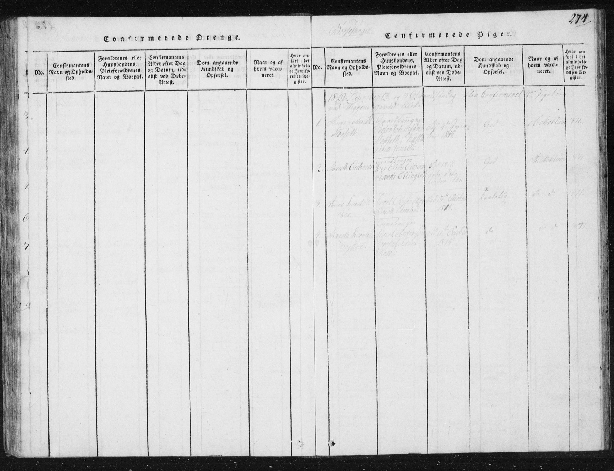 Ministerialprotokoller, klokkerbøker og fødselsregistre - Sør-Trøndelag, SAT/A-1456/665/L0770: Parish register (official) no. 665A05, 1817-1829, p. 274