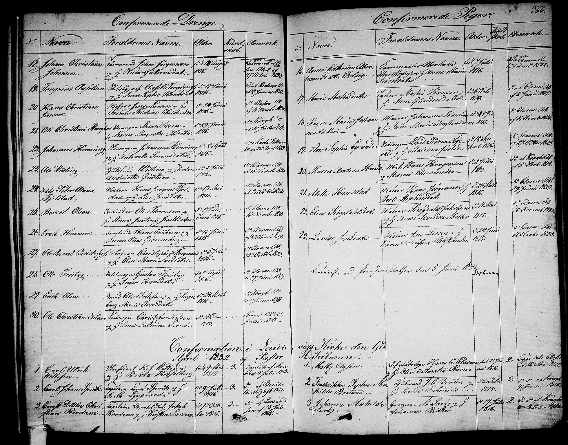 Larvik kirkebøker, AV/SAKO-A-352/G/Ga/L0003b: Parish register (copy) no. I 3B, 1830-1870, p. 366