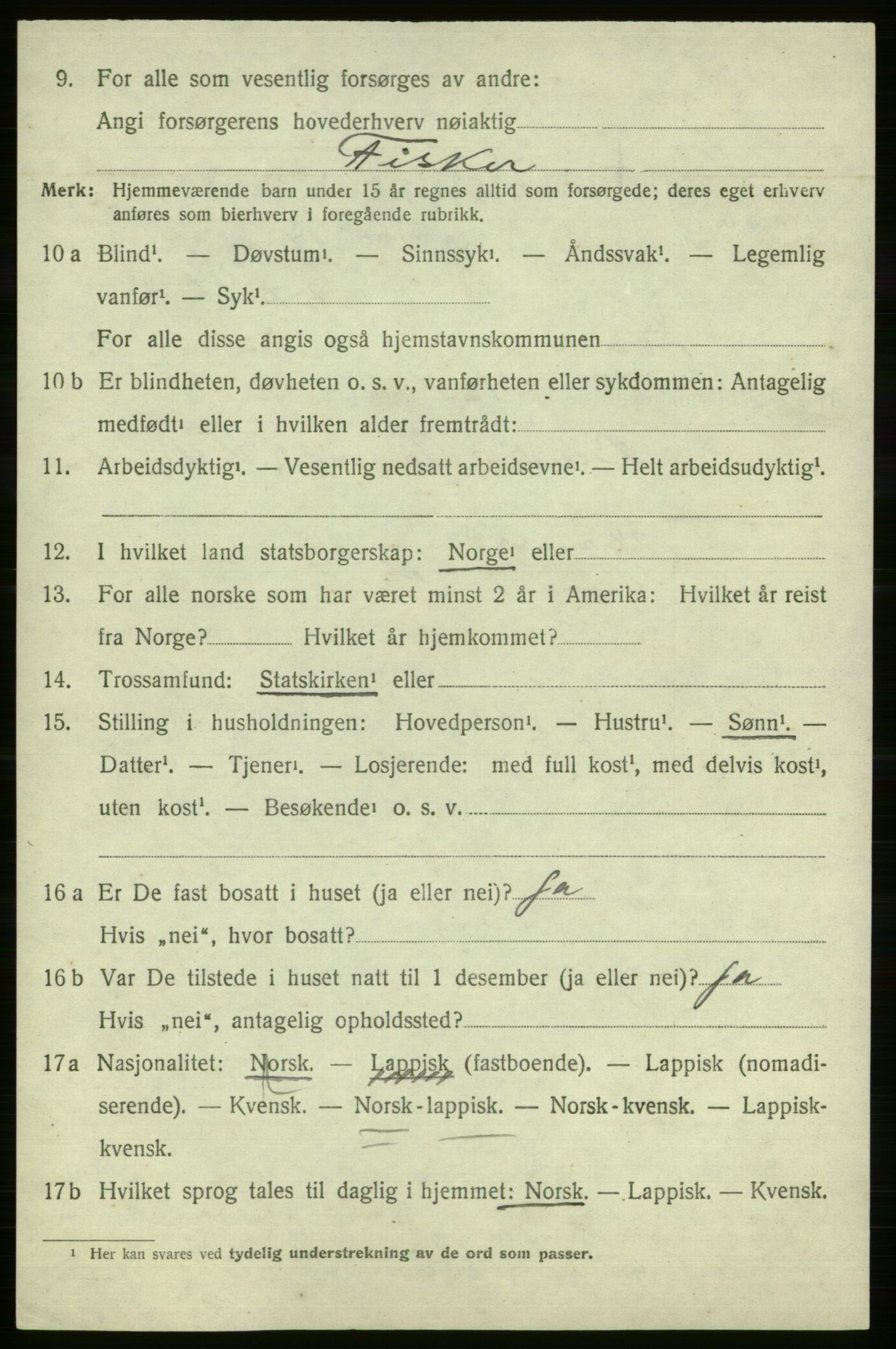 SATØ, 1920 census for Hasvik, 1920, p. 1092