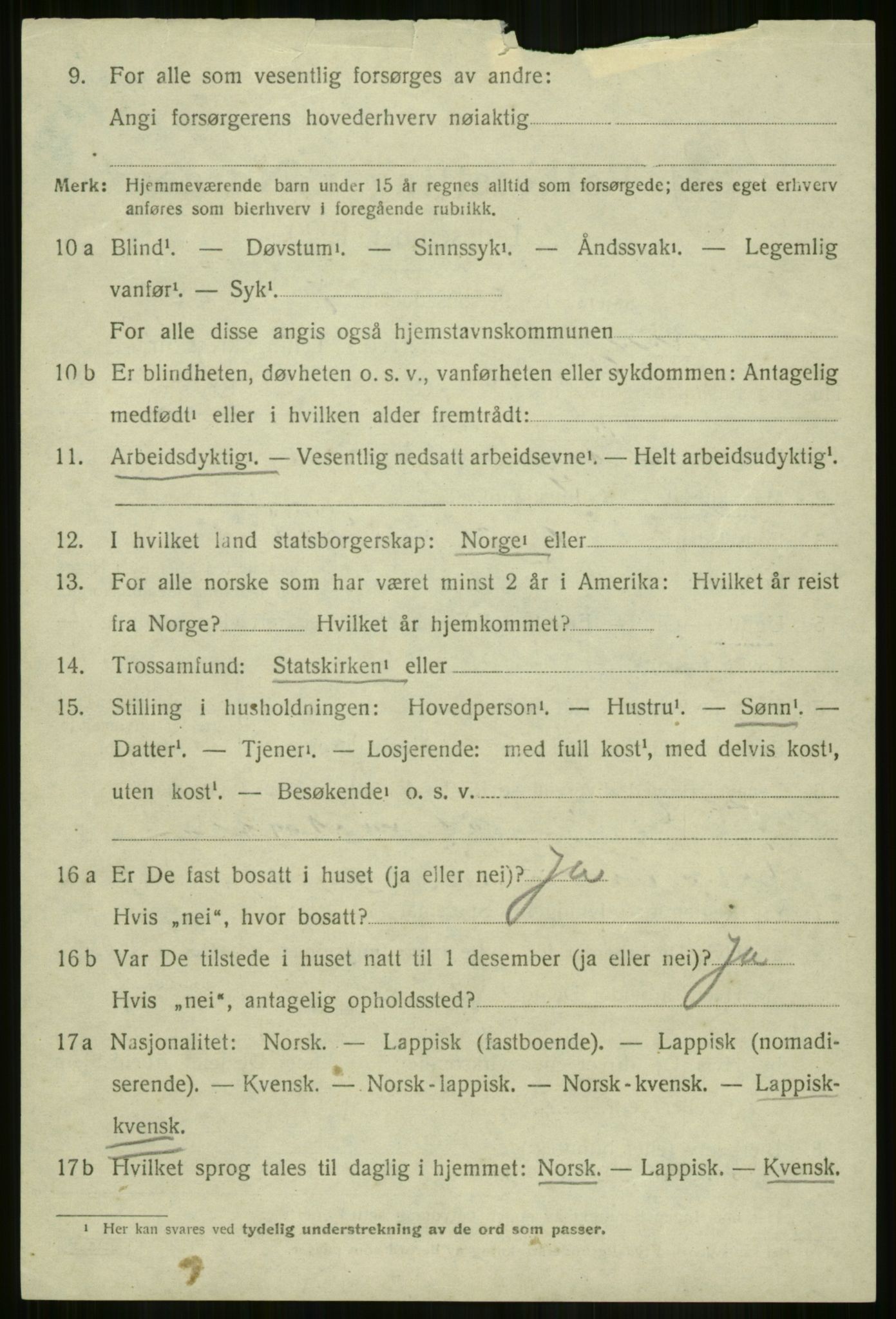 SATØ, 1920 census for Lyngen, 1920, p. 7560