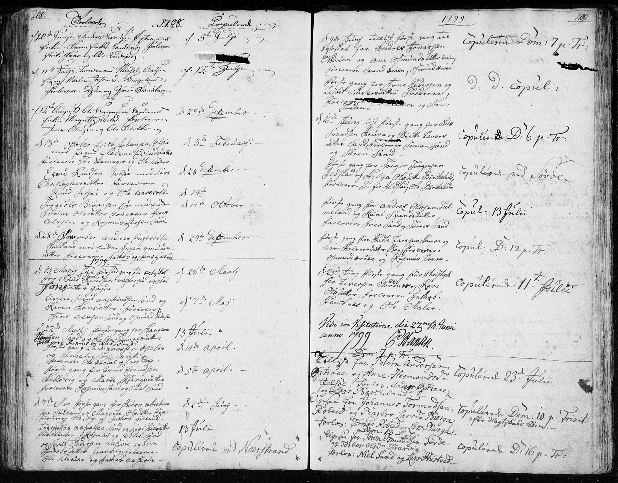 Jelsa sokneprestkontor, SAST/A-101842/01/IV: Parish register (official) no. A 4, 1796-1816, p. 208-209