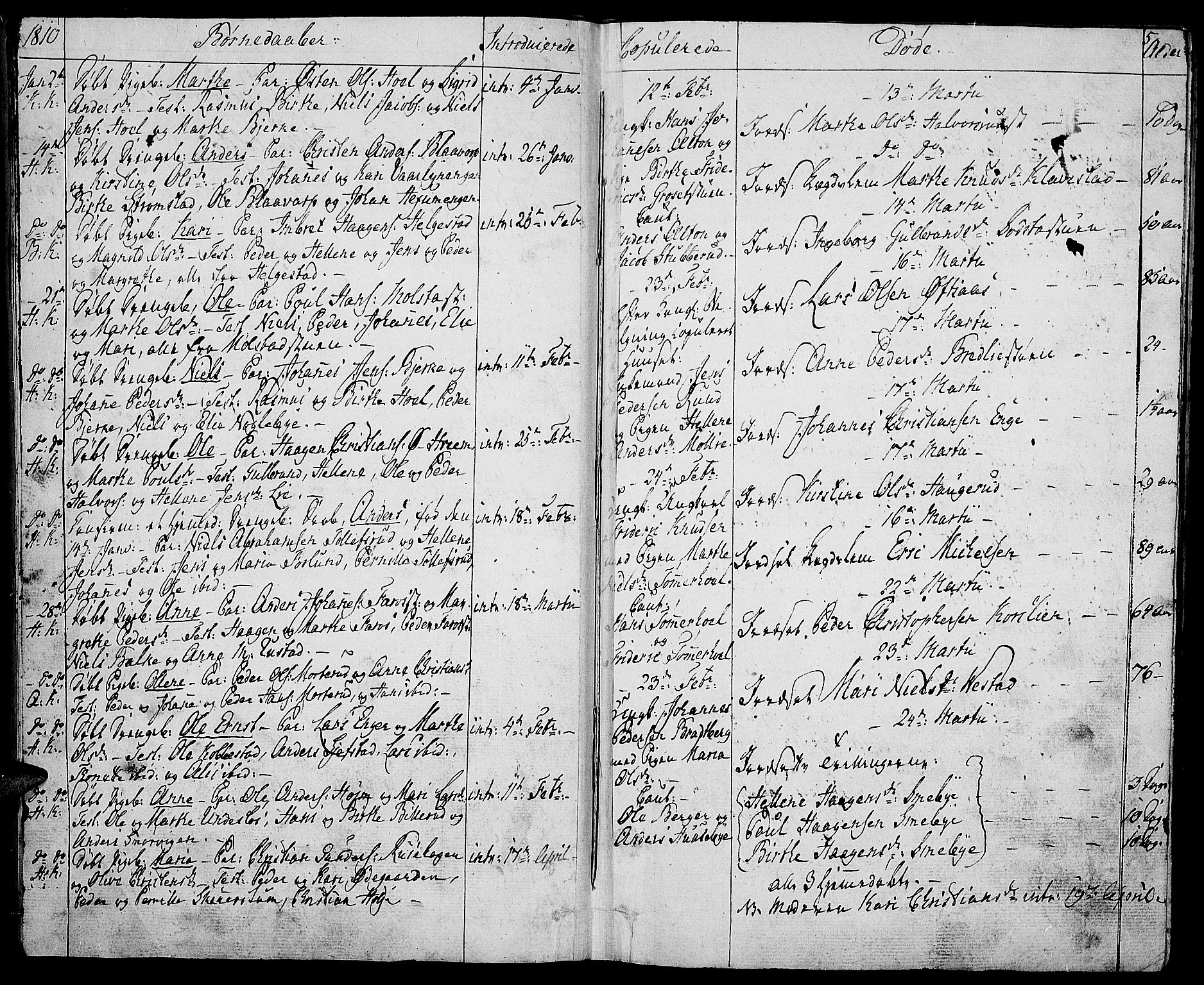 Toten prestekontor, SAH/PREST-102/H/Ha/Haa/L0008: Parish register (official) no. 8, 1809-1814, p. 5