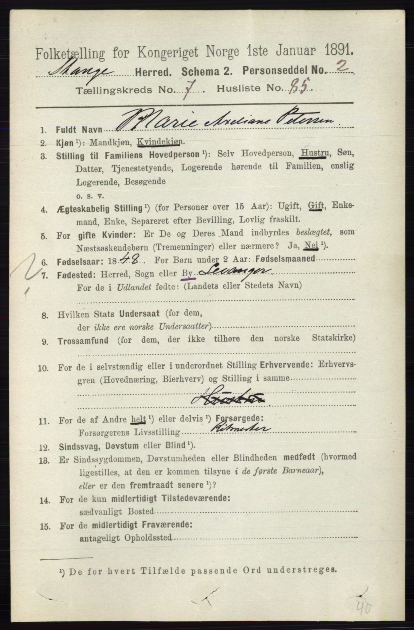 RA, 1891 census for 0417 Stange, 1891, p. 5231