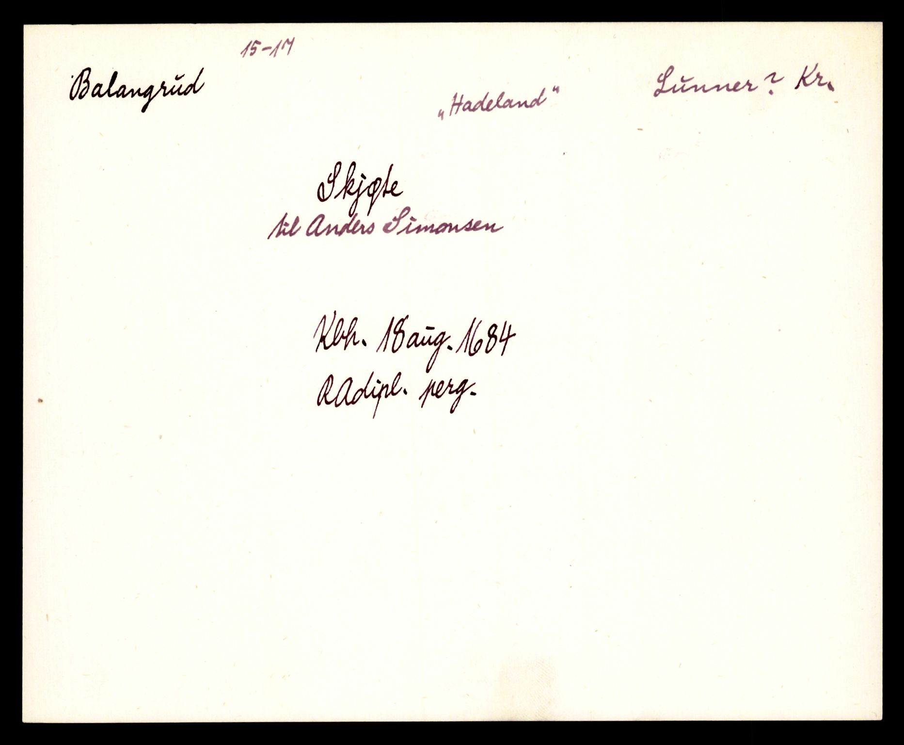 Riksarkivets diplomsamling, AV/RA-EA-5965/F35/F35e/L0011: Registreringssedler Oppland 3, 1400-1700, p. 321