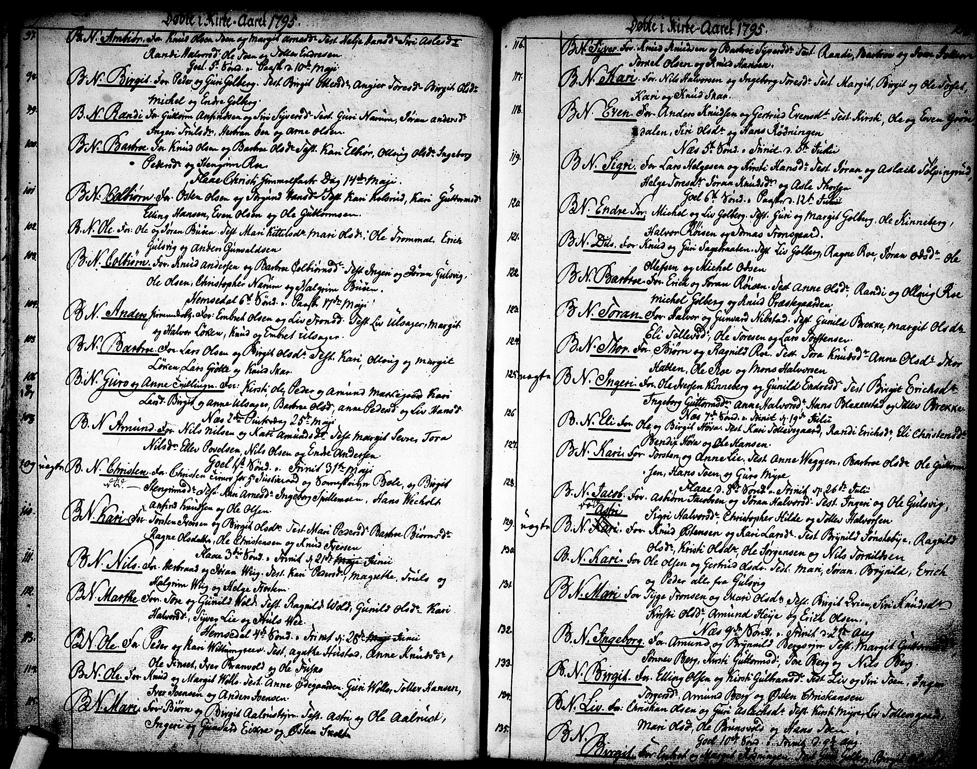 Nes kirkebøker, SAKO/A-236/F/Fa/L0005: Parish register (official) no. 5, 1787-1807, p. 132-133