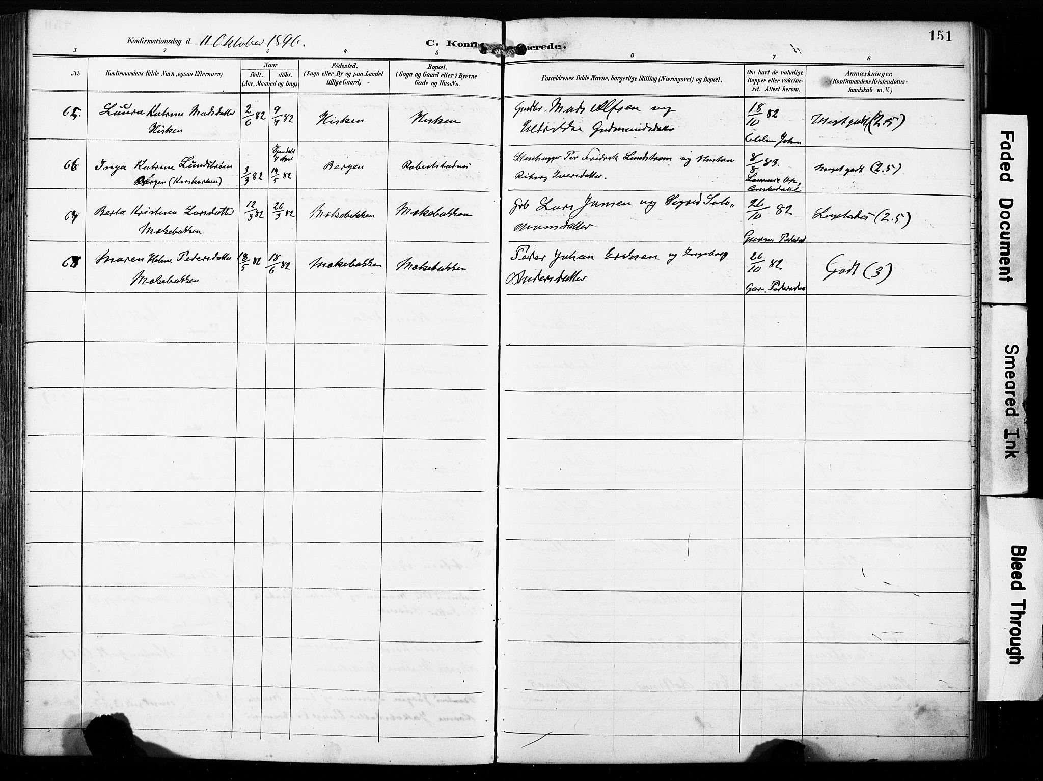 Finnås sokneprestembete, AV/SAB-A-99925/H/Ha/Haa/Haac/L0002: Parish register (official) no. C 2, 1895-1904, p. 151