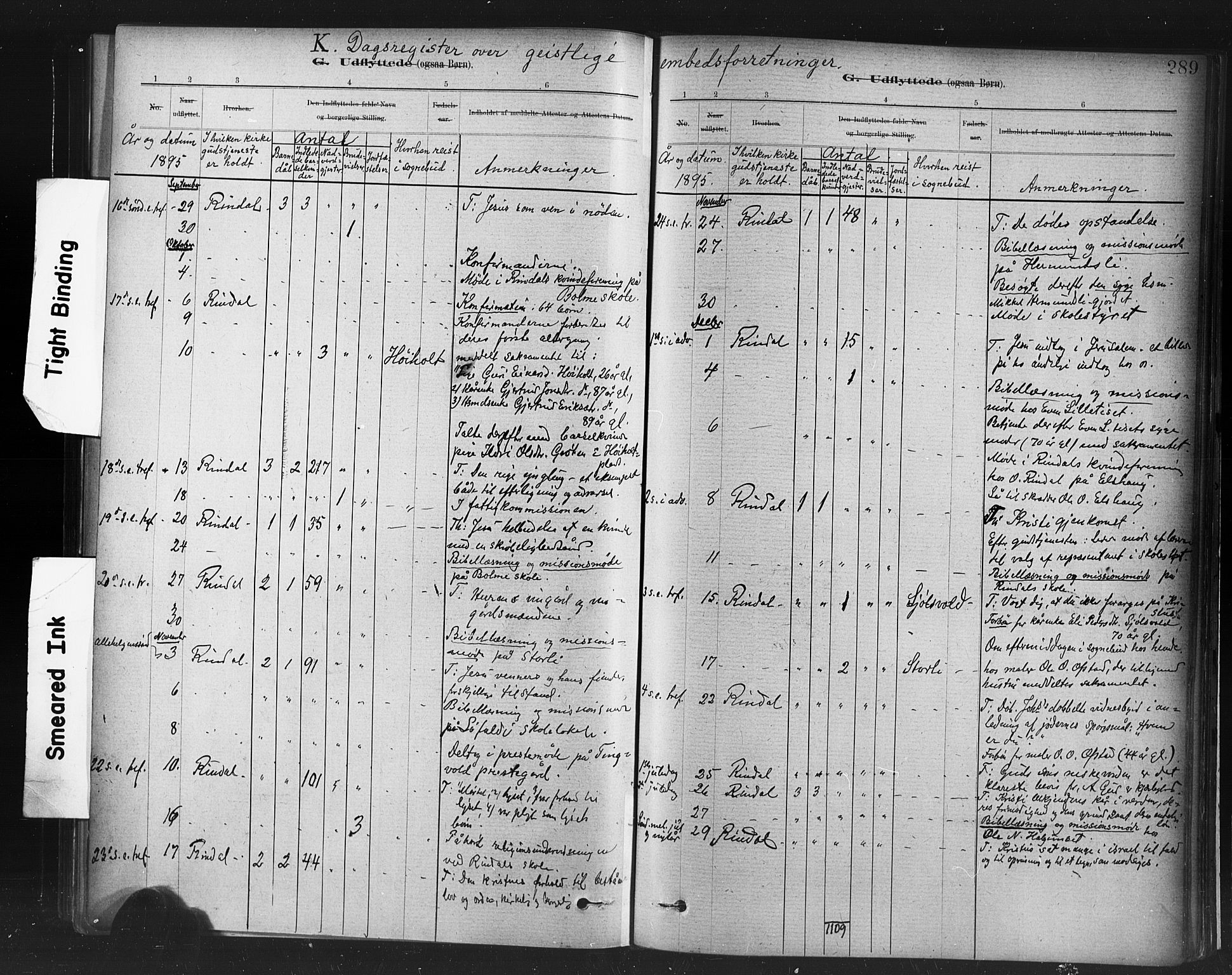 Ministerialprotokoller, klokkerbøker og fødselsregistre - Møre og Romsdal, AV/SAT-A-1454/598/L1069: Parish register (official) no. 598A03, 1882-1895, p. 289