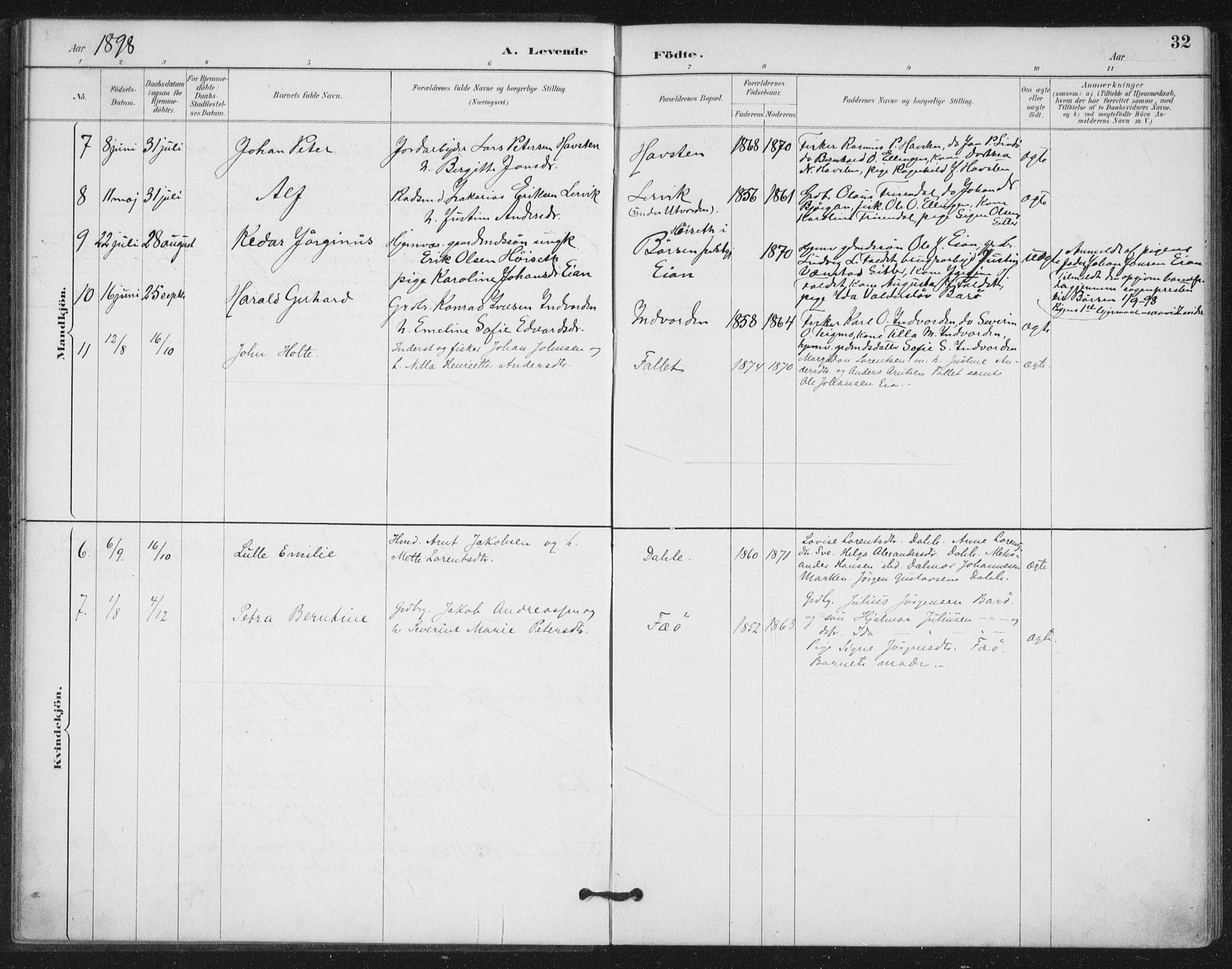 Ministerialprotokoller, klokkerbøker og fødselsregistre - Nord-Trøndelag, SAT/A-1458/772/L0603: Parish register (official) no. 772A01, 1885-1912, p. 32