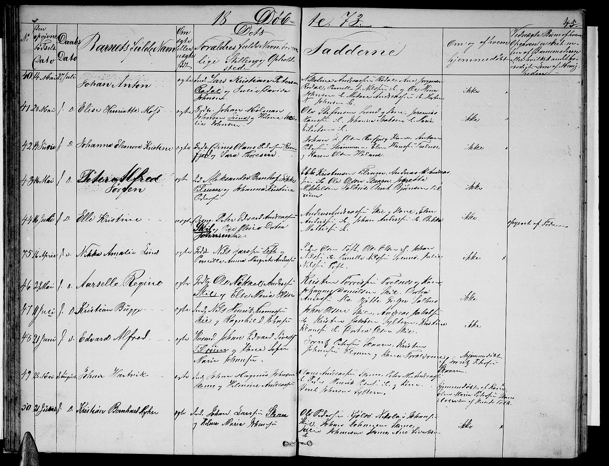 Ministerialprotokoller, klokkerbøker og fødselsregistre - Nordland, SAT/A-1459/813/L0212: Parish register (copy) no. 813C04, 1864-1886, p. 45