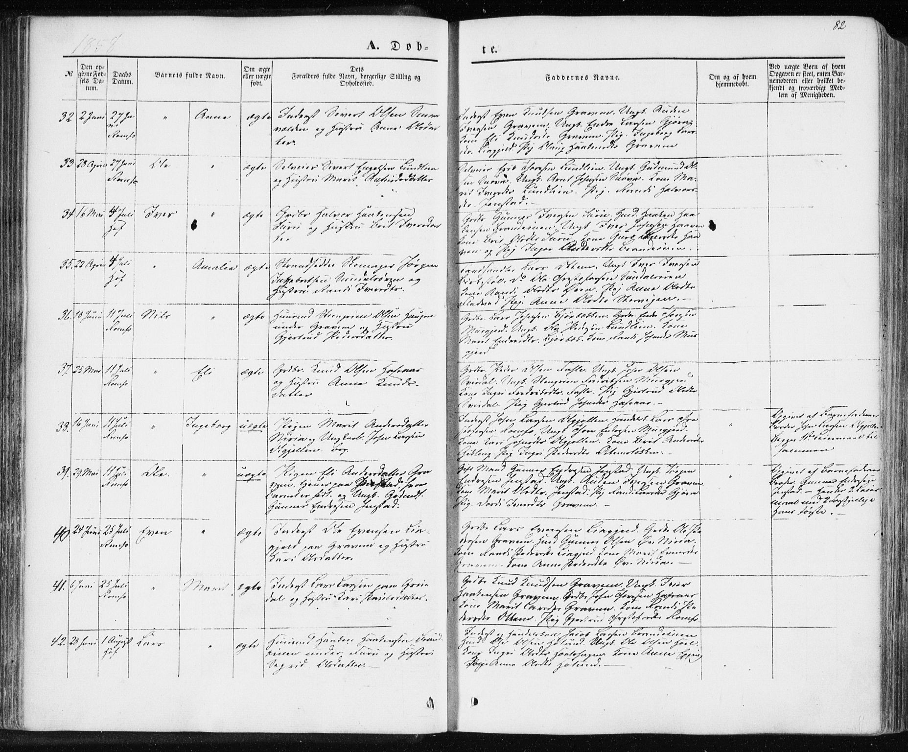 Ministerialprotokoller, klokkerbøker og fødselsregistre - Møre og Romsdal, SAT/A-1454/590/L1013: Parish register (official) no. 590A05, 1847-1877, p. 82