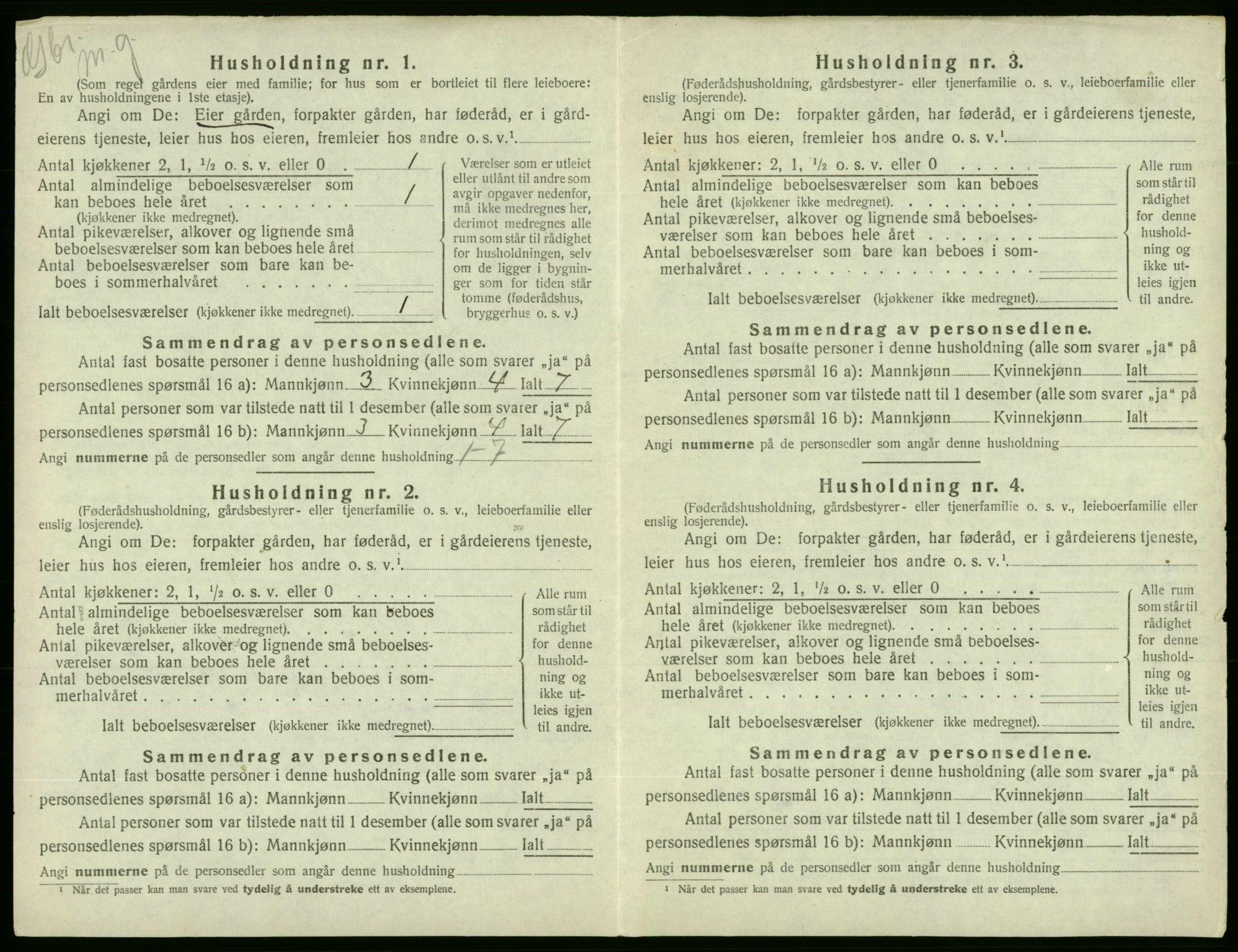 SAB, 1920 census for Ølen, 1920, p. 546