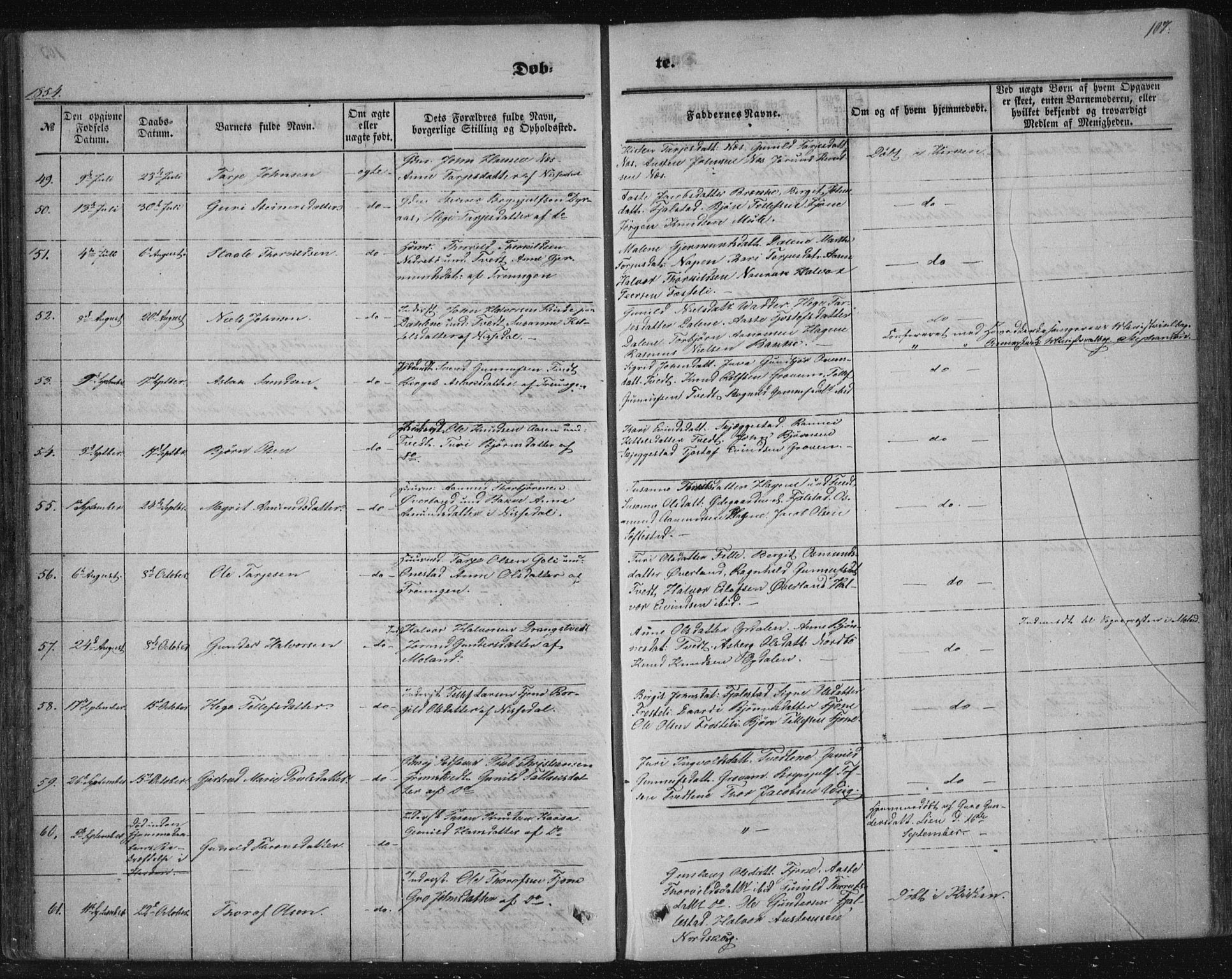 Nissedal kirkebøker, SAKO/A-288/F/Fa/L0003: Parish register (official) no. I 3, 1846-1870, p. 106-107