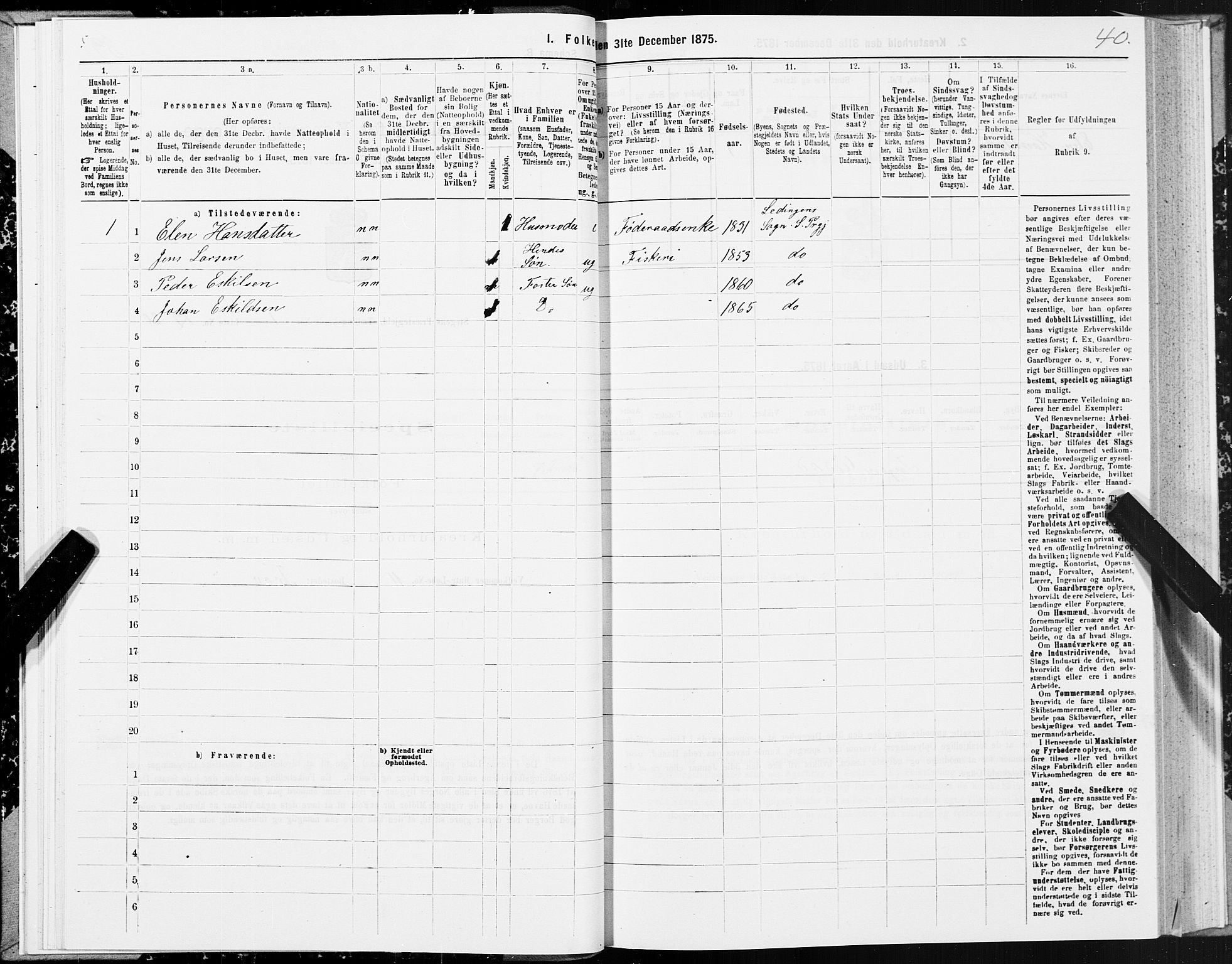 SAT, 1875 census for 1848P Steigen, 1875, p. 1040