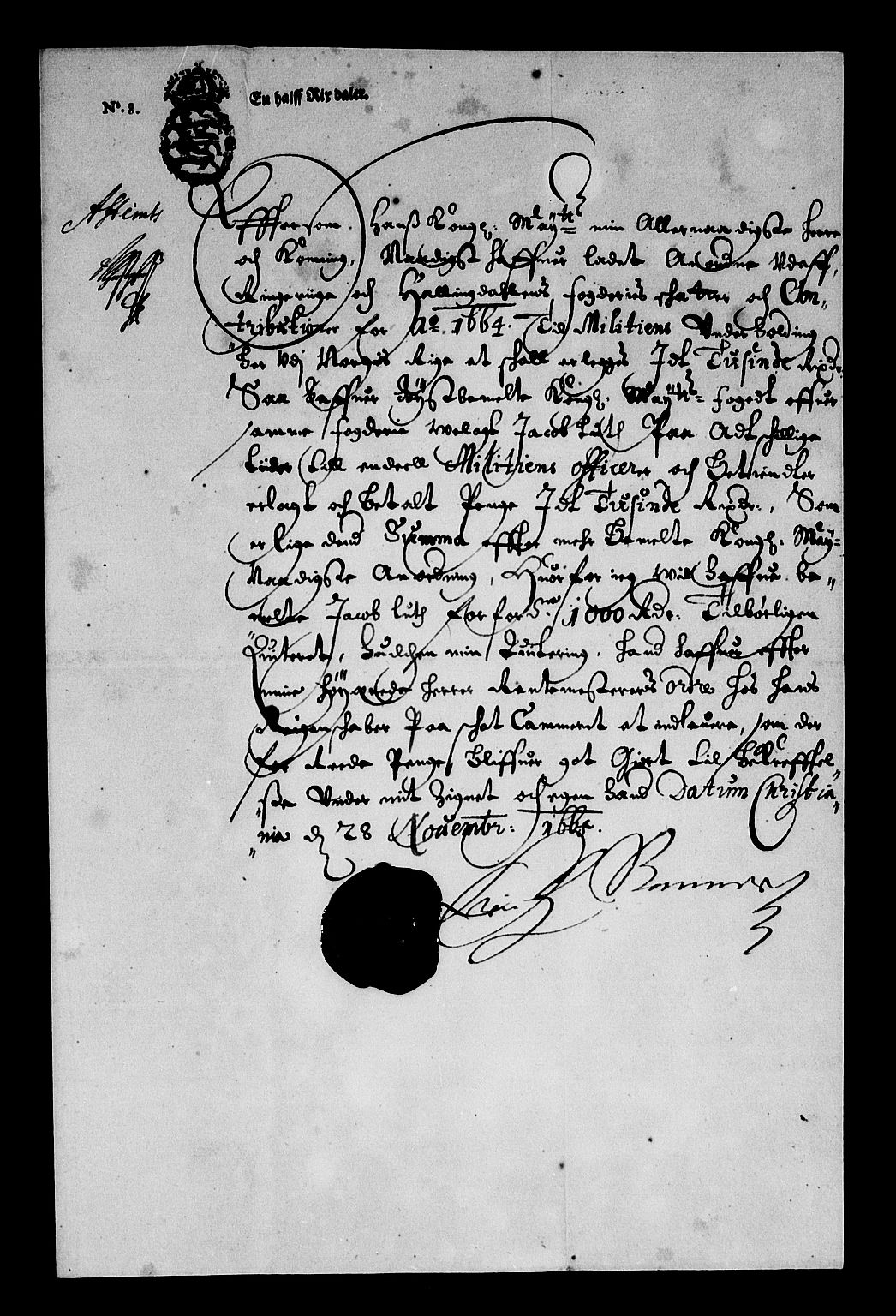 Rentekammeret inntil 1814, Reviderte regnskaper, Stiftamtstueregnskaper, Landkommissariatet på Akershus og Akershus stiftamt, AV/RA-EA-5869/R/Ra/L0026: Landkommissariatet på Akershus, 1664-1665
